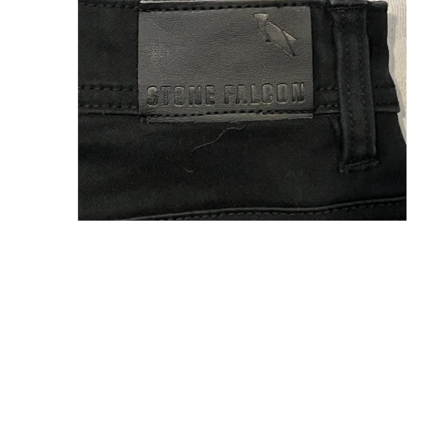 Pantalones vaqueros ajustados negros Stone Falcon para hombre 38x32