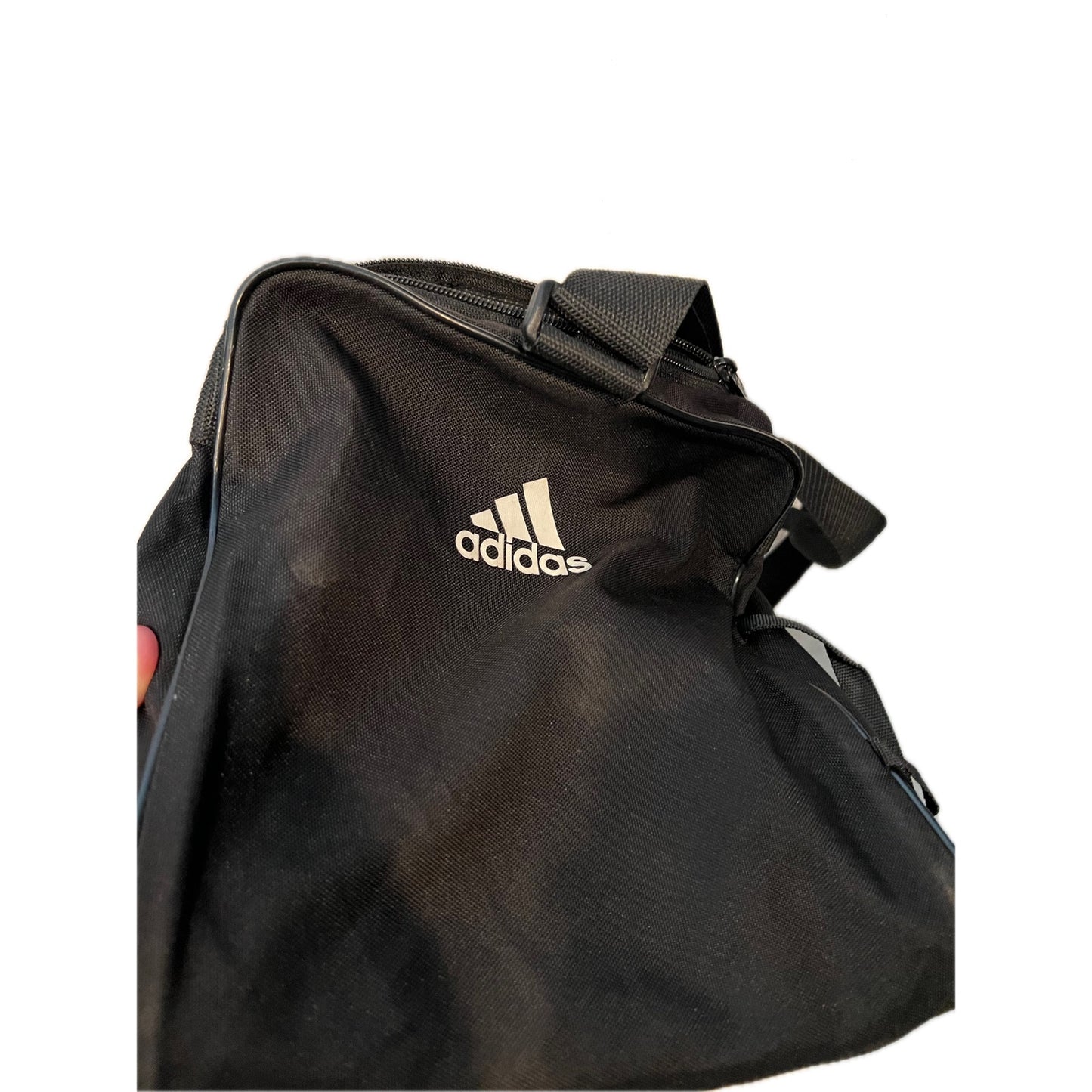 Adidas Defender Small White Black Gym Bag 18"x10"x12"