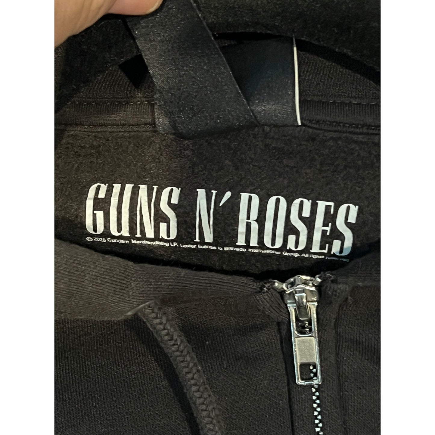 H&M + Guns N Roses Black Full Zip Up Hoodie Mens Small