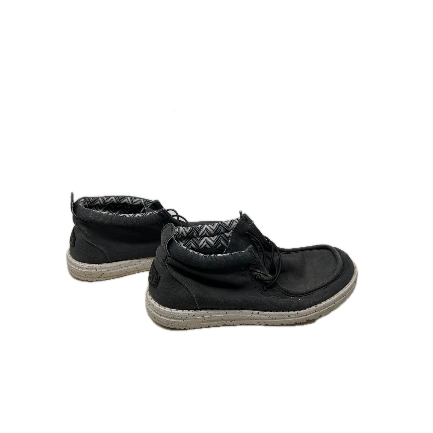 Hey Dude Men's Wally Mid Canvas Black/White Size 9 40701-066