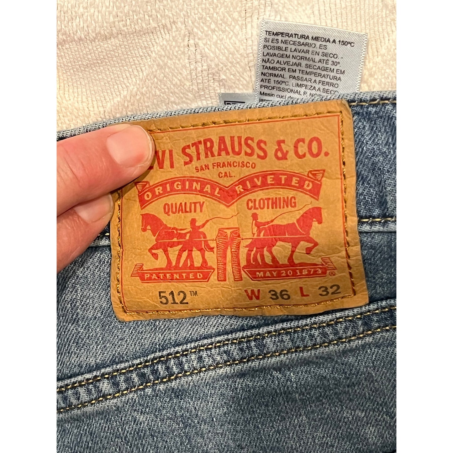 Levi's 512 Slim Taper Blue Jeans 36x32