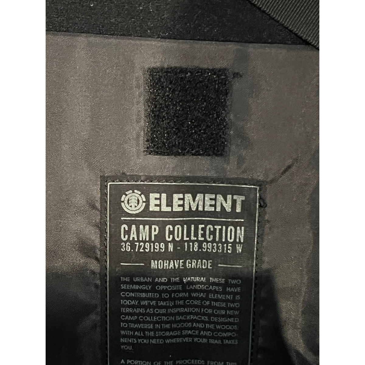 Element Mohave Grade Backpack Flint Black