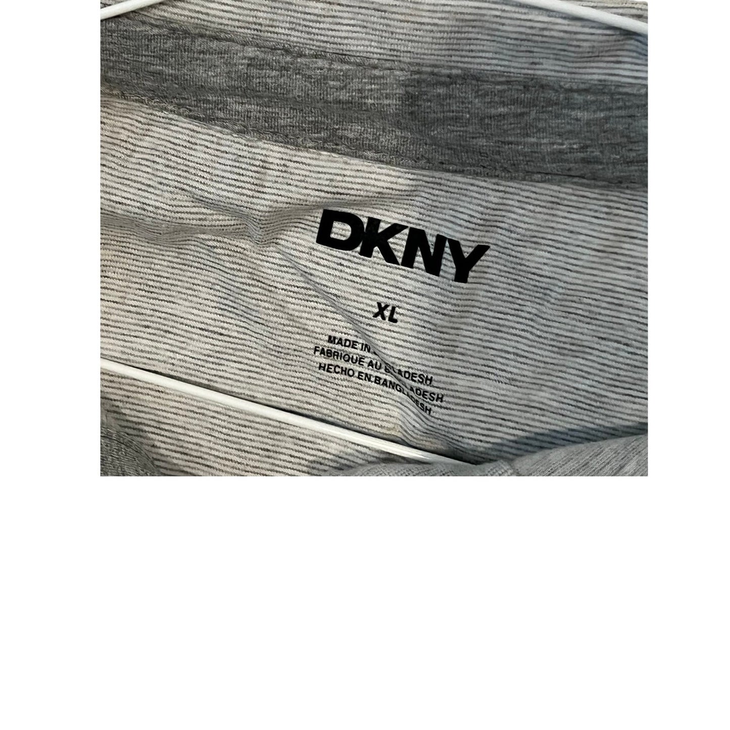 DKNY White Horizontal Pin Stripe Polo Shirt Mens XL