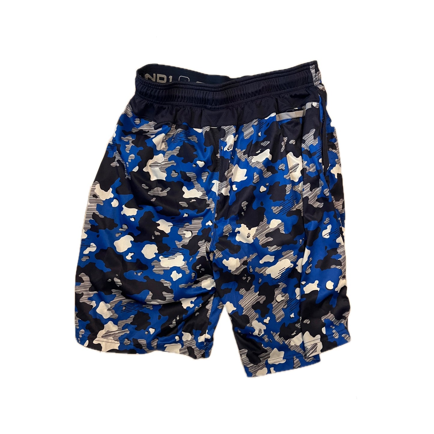 AND1 Black Blue Shapes Basketball Shorts Mens L