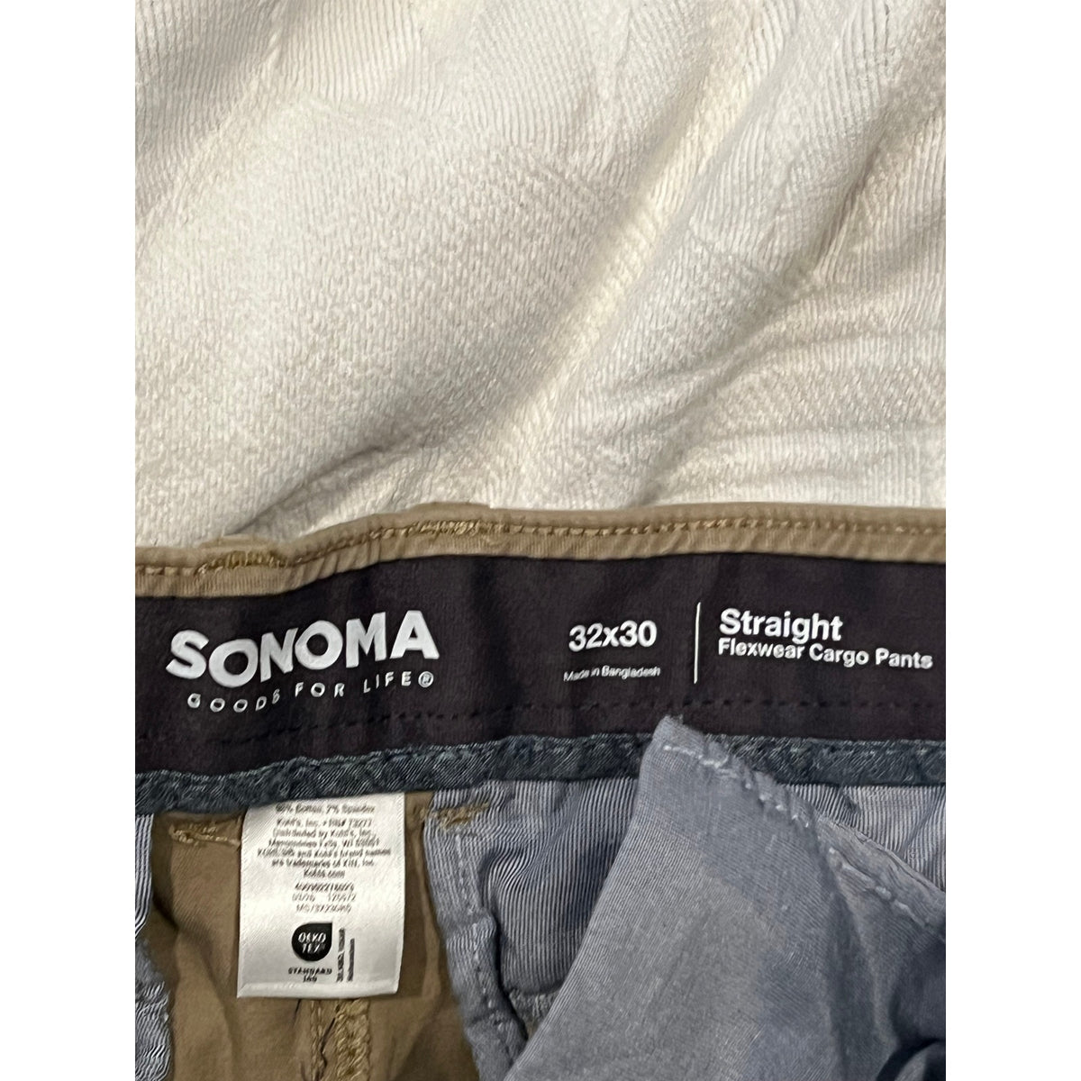 Sonoma Beige Straight Flexwear Cargo Pants Mens 32x30
