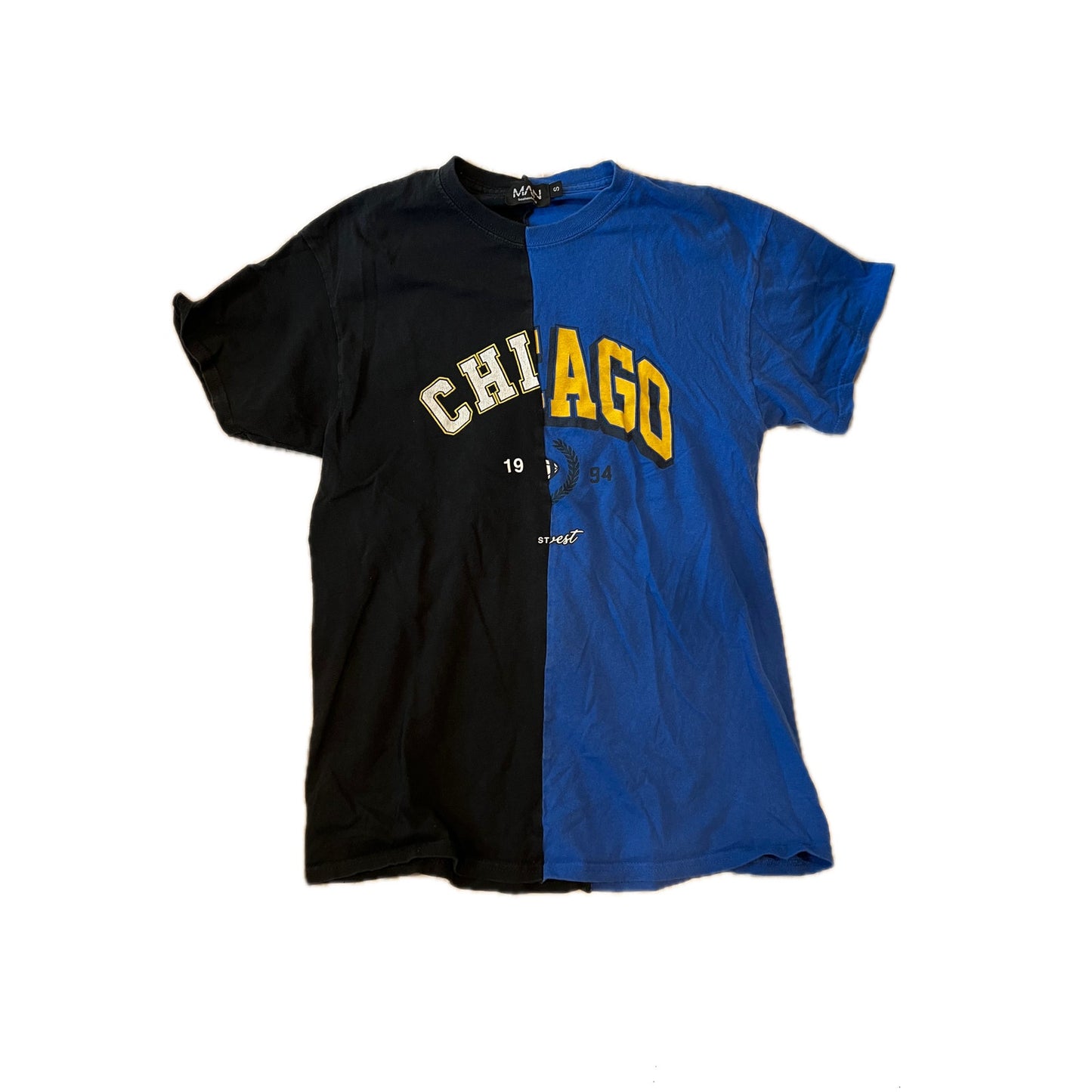 BooHooMan Chicago Blue Black T-Shirt Mens S