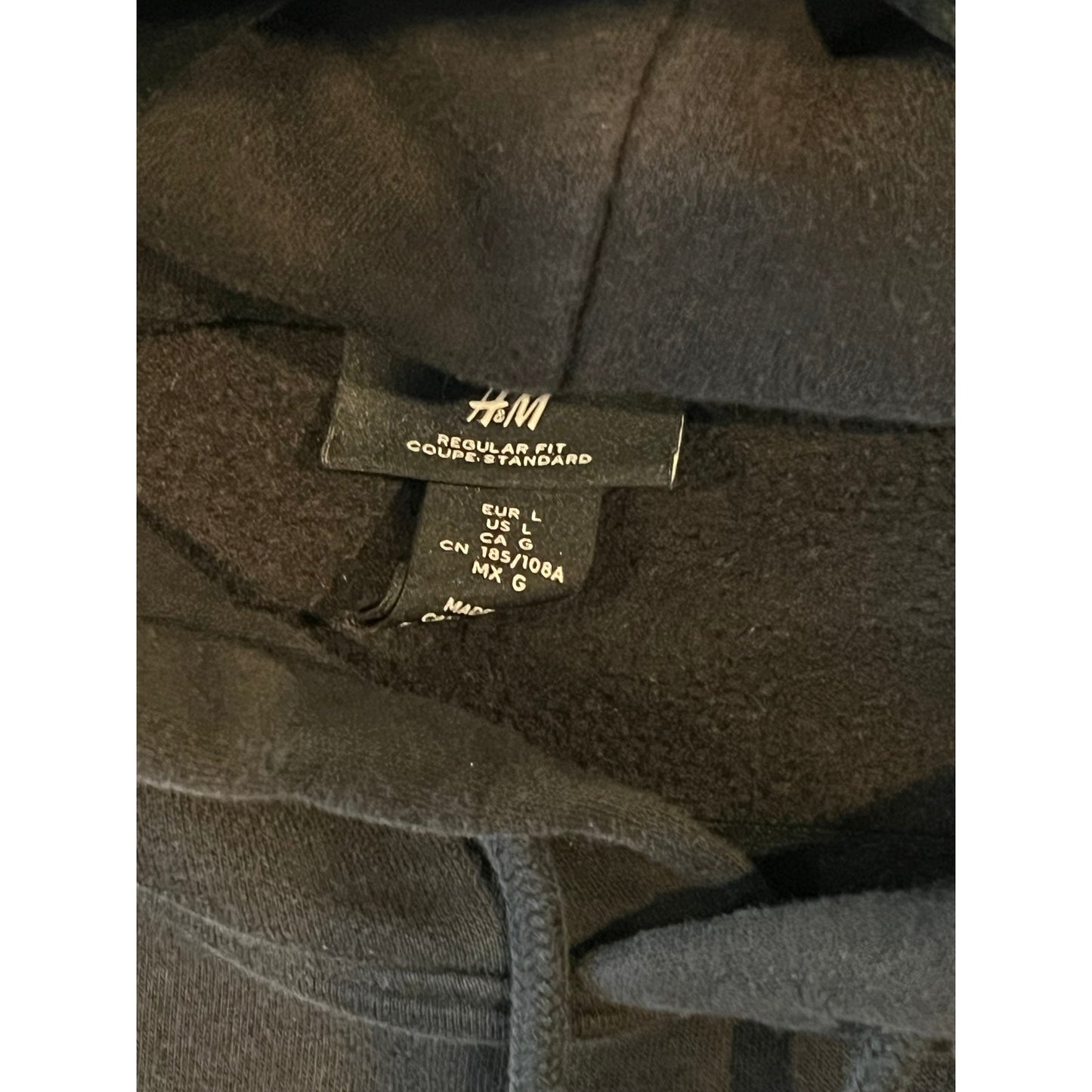 H&M Regular Fit New York Pullover Black Hoodie Mens L