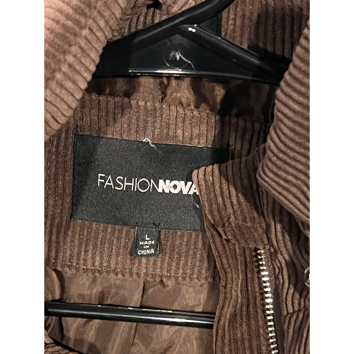 Chaqueta Corta de Pana Marrón Fashion Nova para Hombre Talla L
