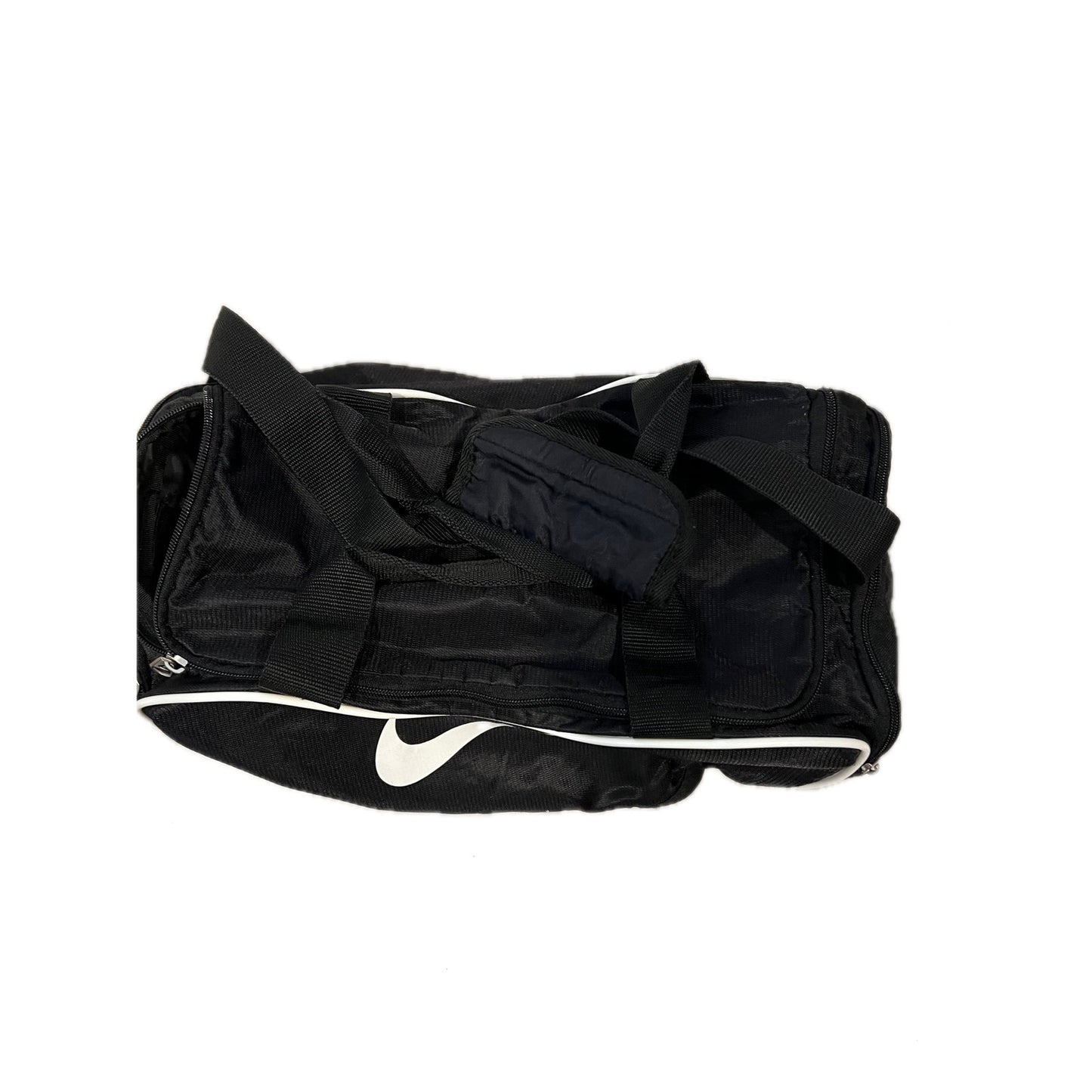 Nike Small Black White Duffel Gym Bag 16"x8"x8"