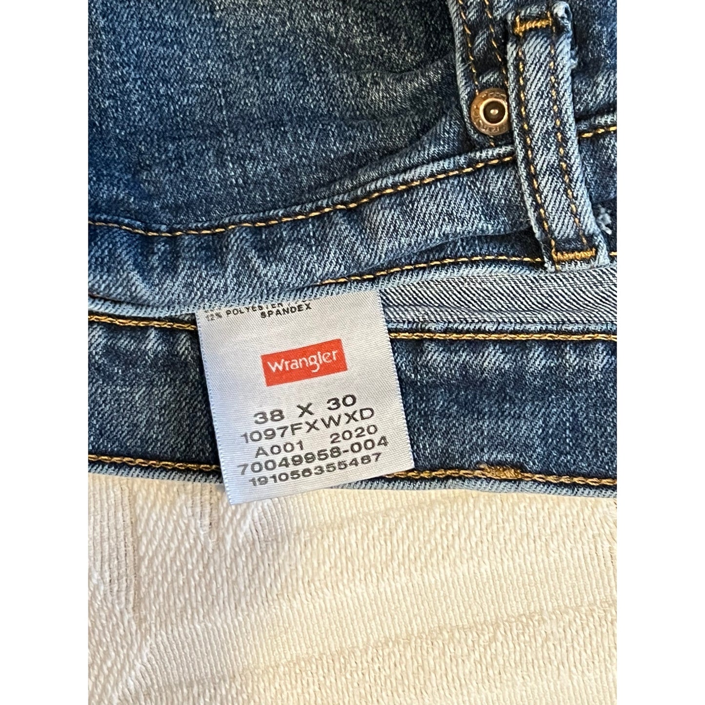 Wrangler Straight Leg Jeans Mens 38x30