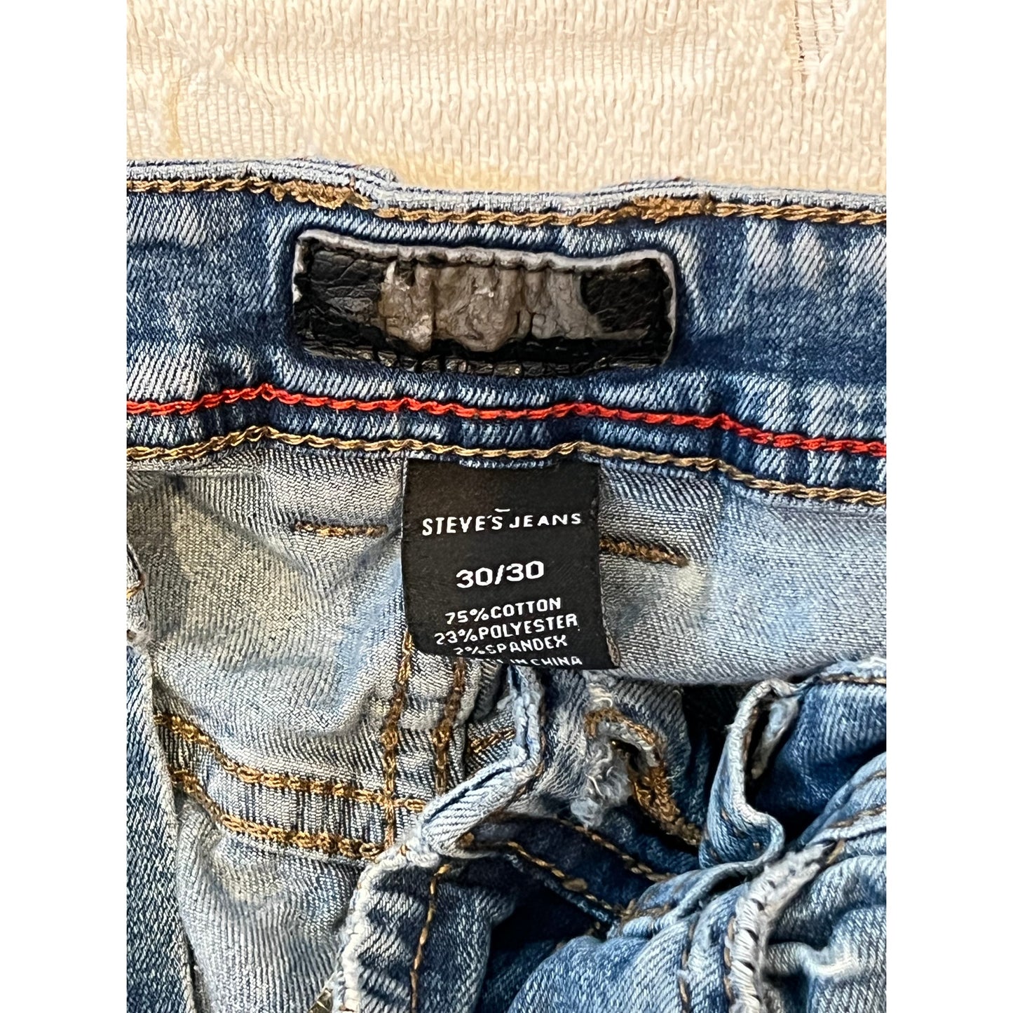 Steves Jeans Jeans azules desgastados para hombre 30x30