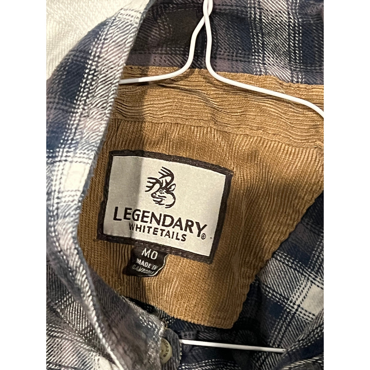 Legendary Whitetails Black White Checked Flannel Mens Med