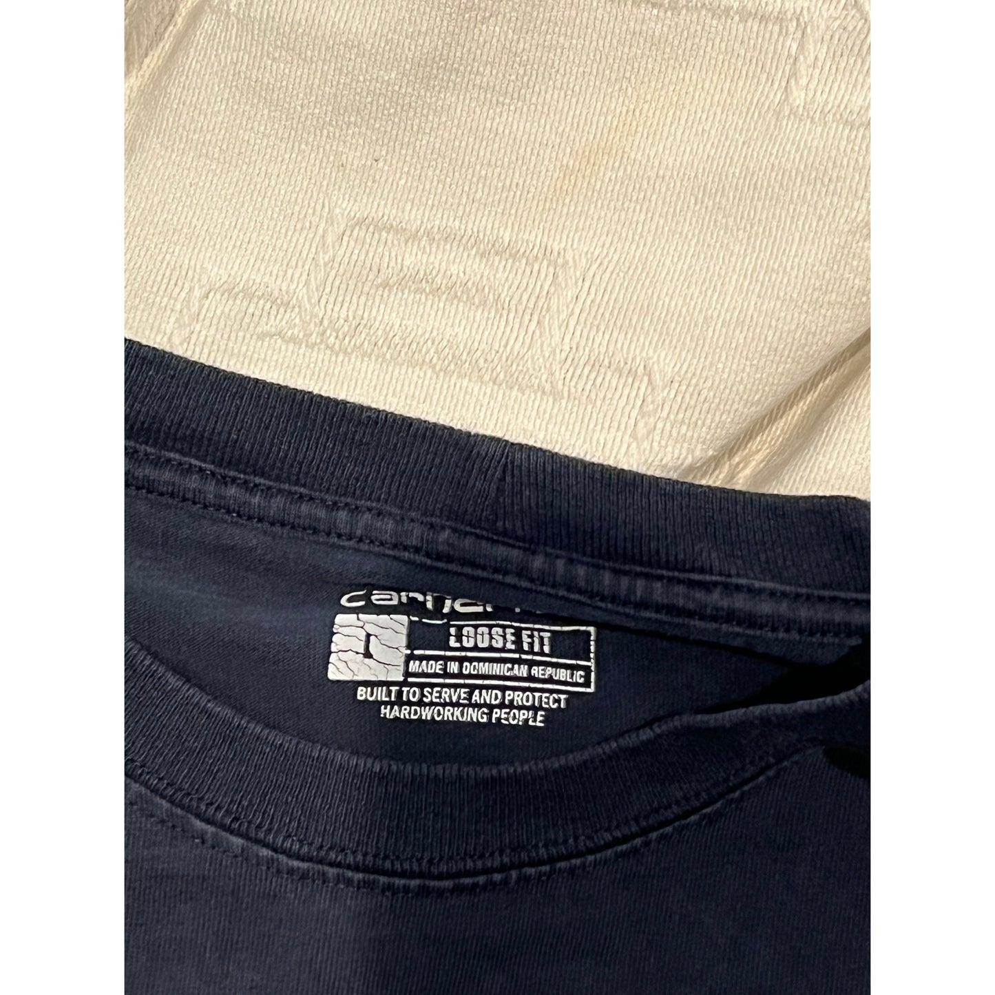 Carhartt Khaki Pocket Tee Loose Fit Mens Large