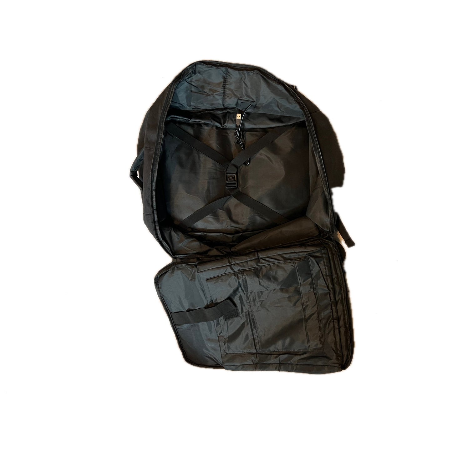 Target Charging Clamshell Black Padded Charging Backpack