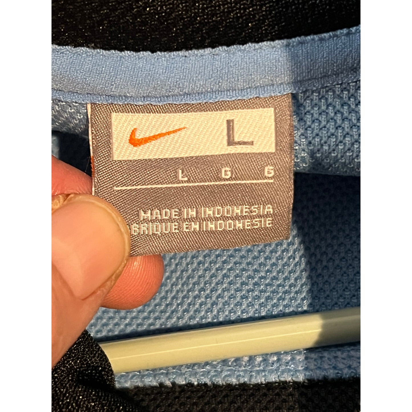 Vintage Nike Black Baby Blue Full Zip Track Jacket Mens L