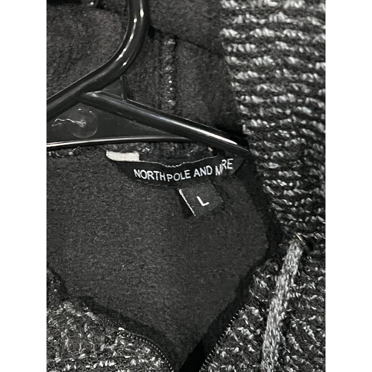 Sudadera con capucha y cremallera completa North Pole & More, de punto, color negro y gris, para hombre, talla grande