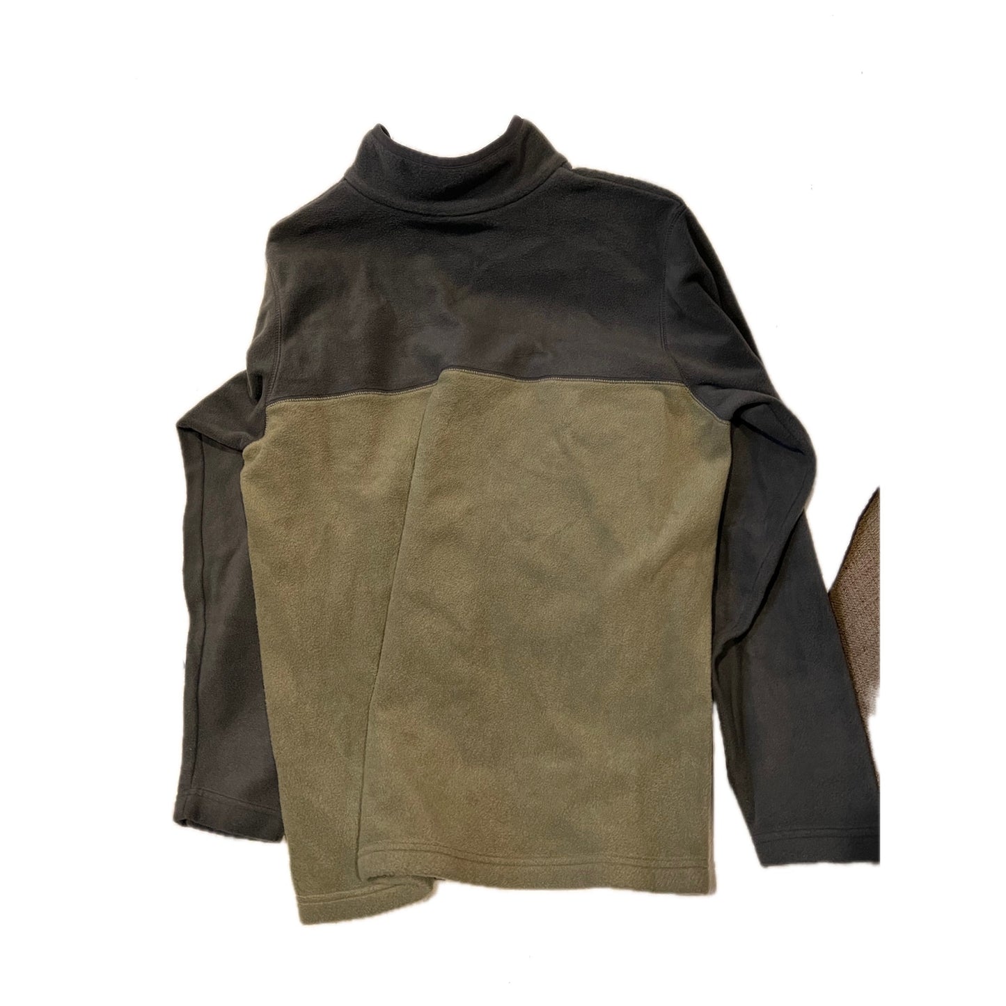 Columbia Black Khaki 1/4 Button Fleece Mens Size L