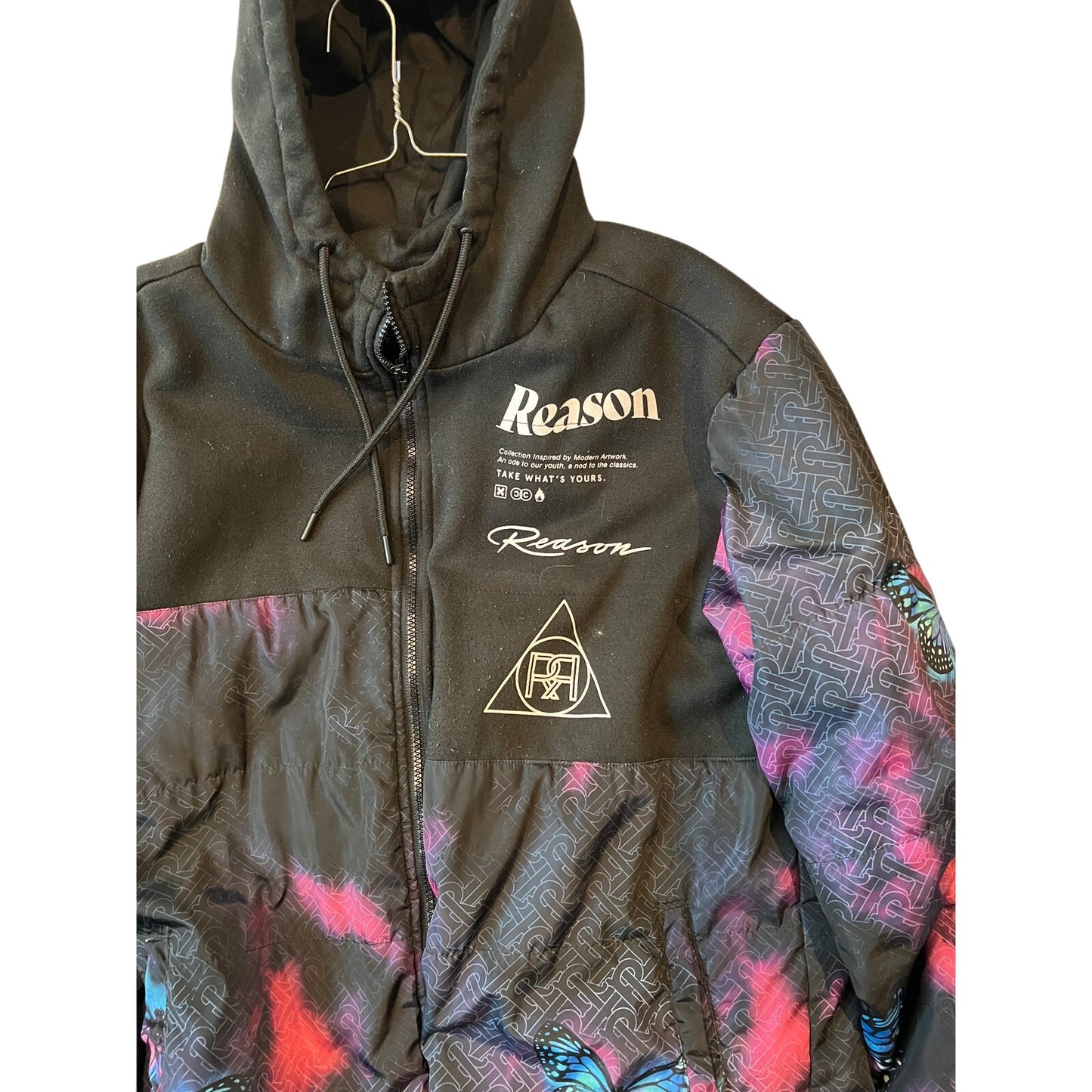 REASON Butterfly Hooded Full ZIp Soft Shell Jacket Mens XL