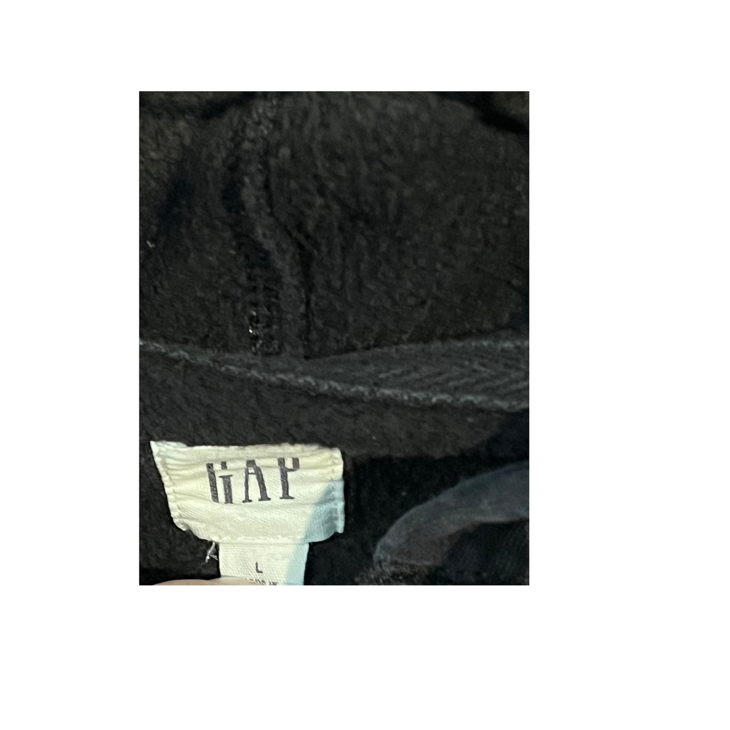 The Gap Black Embroidered Logo Full Zip Hoodie Womans Large