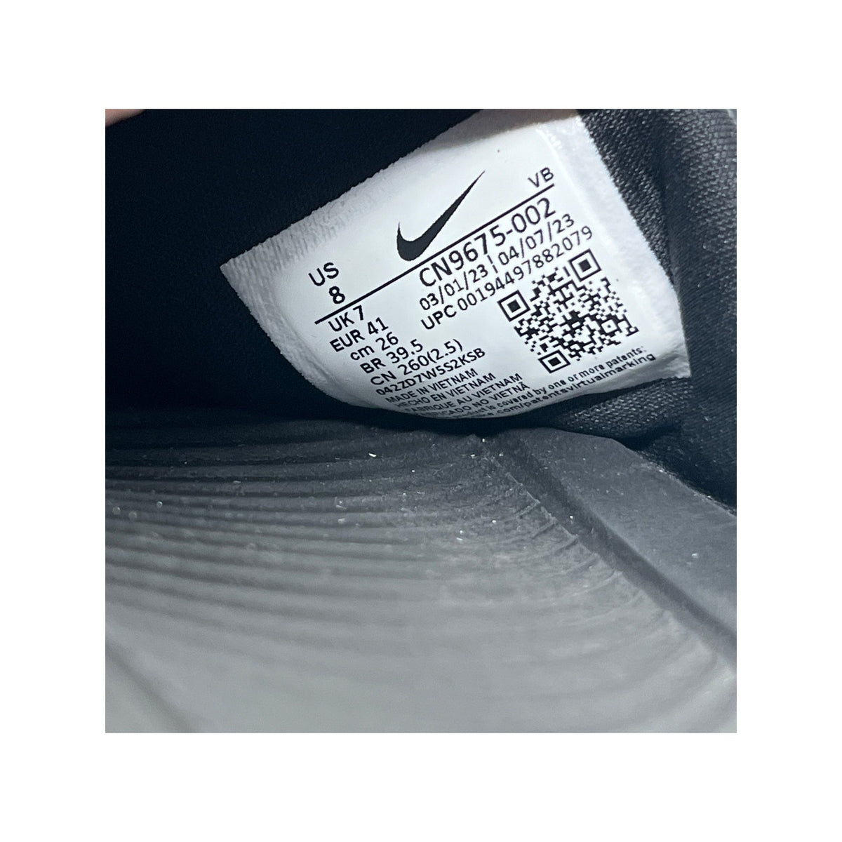 Nike Victori One Slide Print White Black Sandals Mens 8