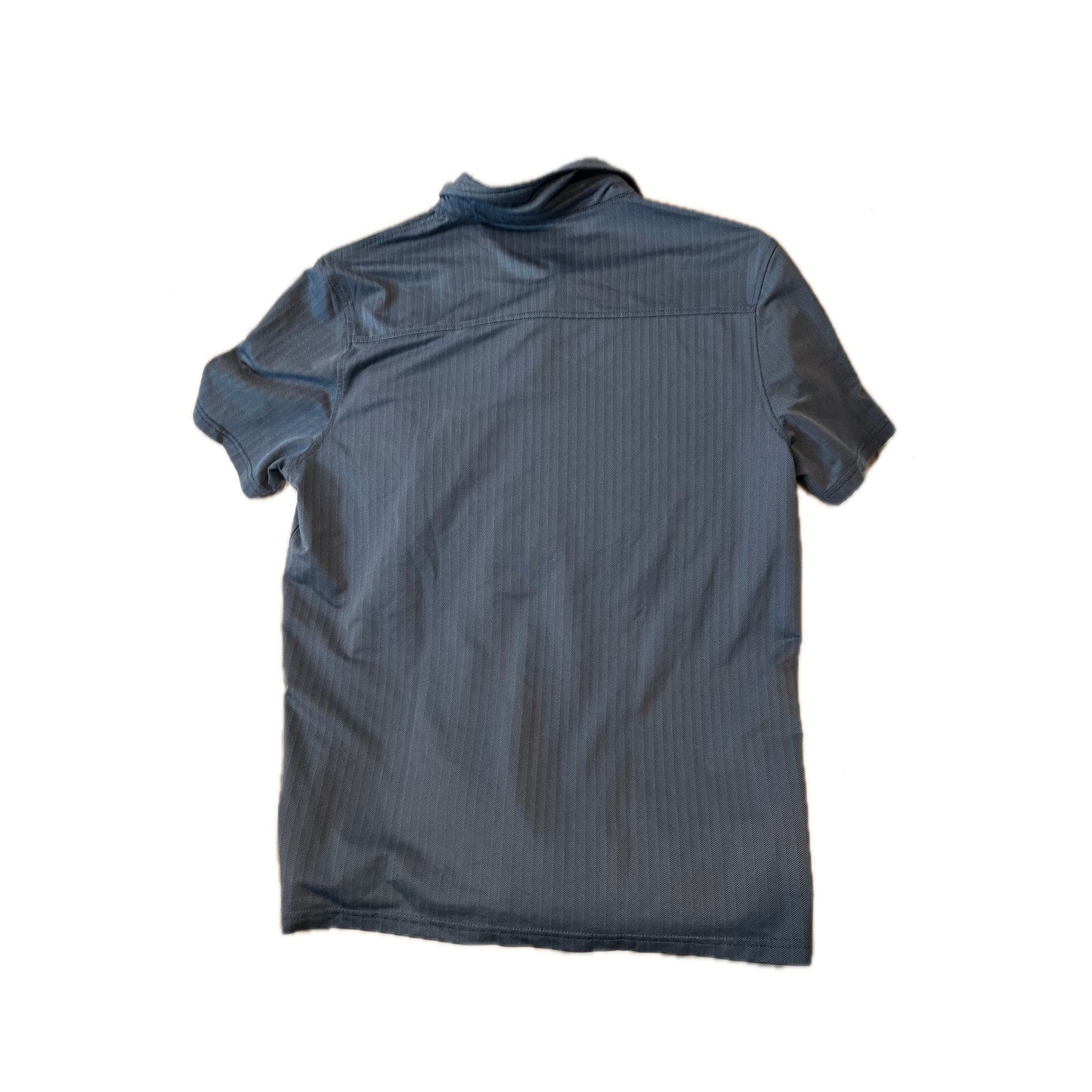 Tahari Blue Quarter-Button Performance Polo Shirt Mens Large