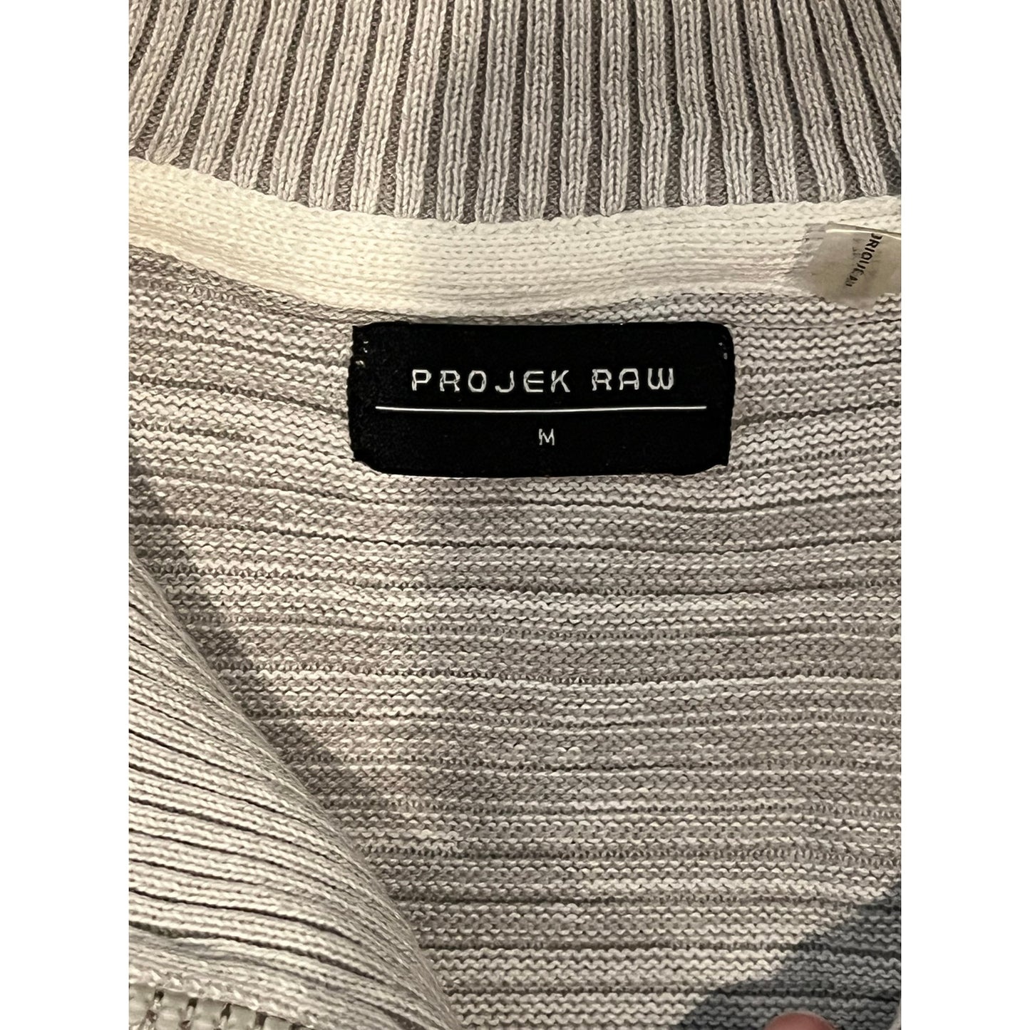 Project Raw Gray Qtr Zip Sweater Mens Medium