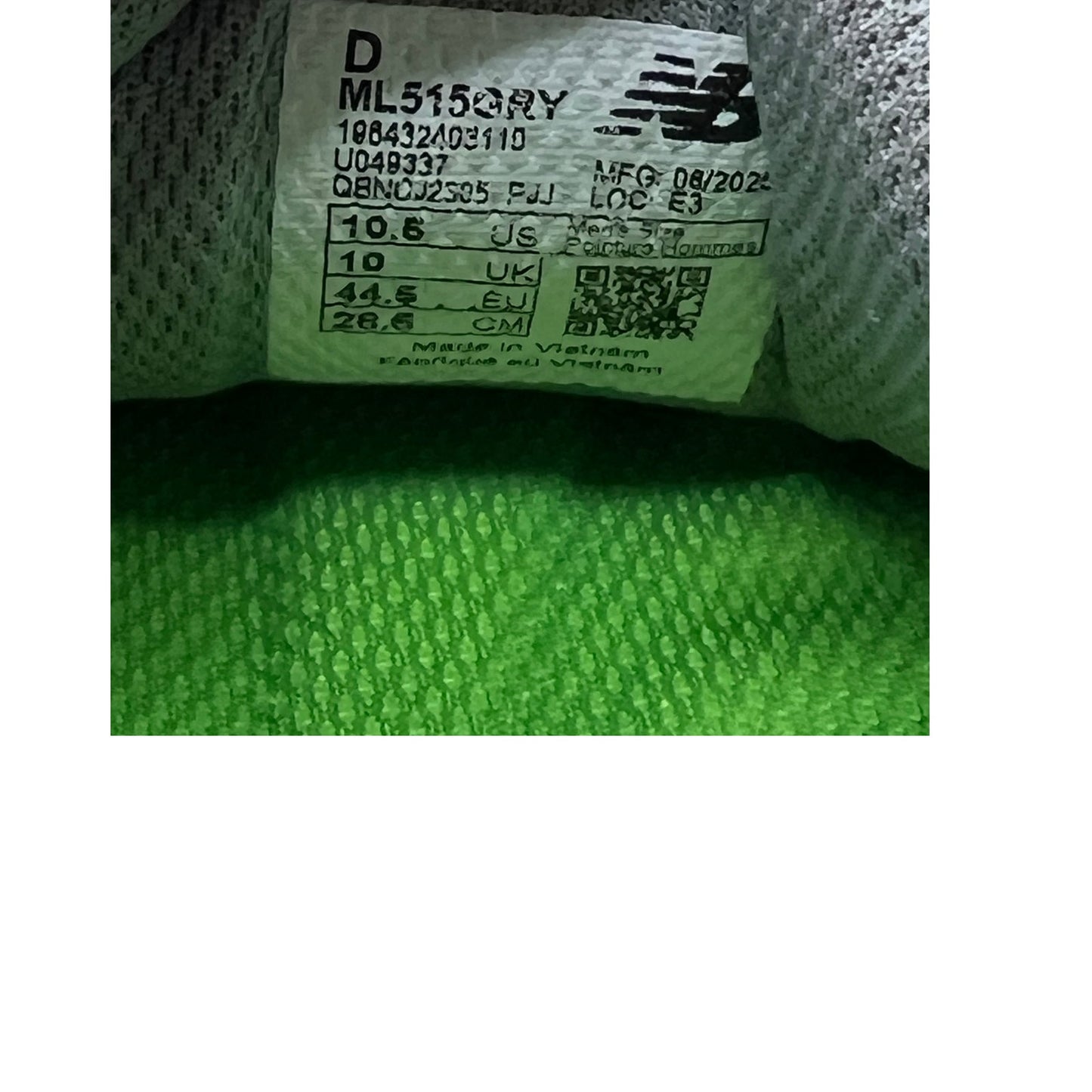 Nouvelles chaussures Balance 515 grises Hommes 10.5
