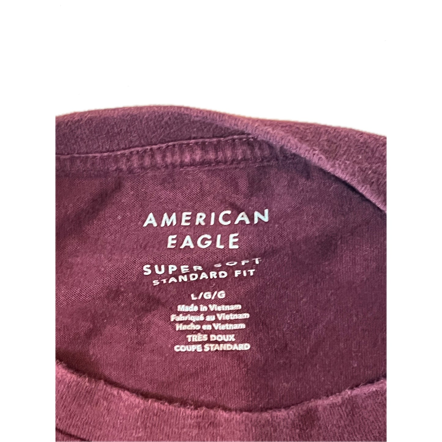 American Eagle Burgundy Super Soft T-Shirt Mens L