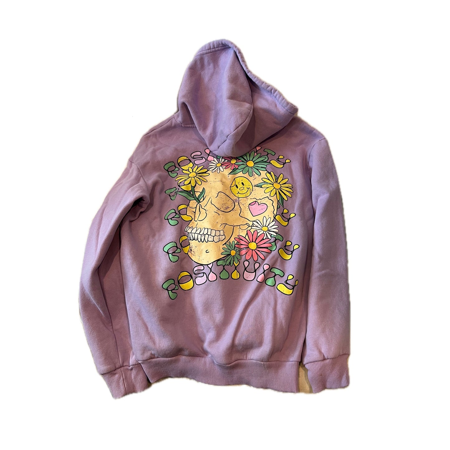 Chemistry Positive Skull Pullover Pink hoodie Mens M