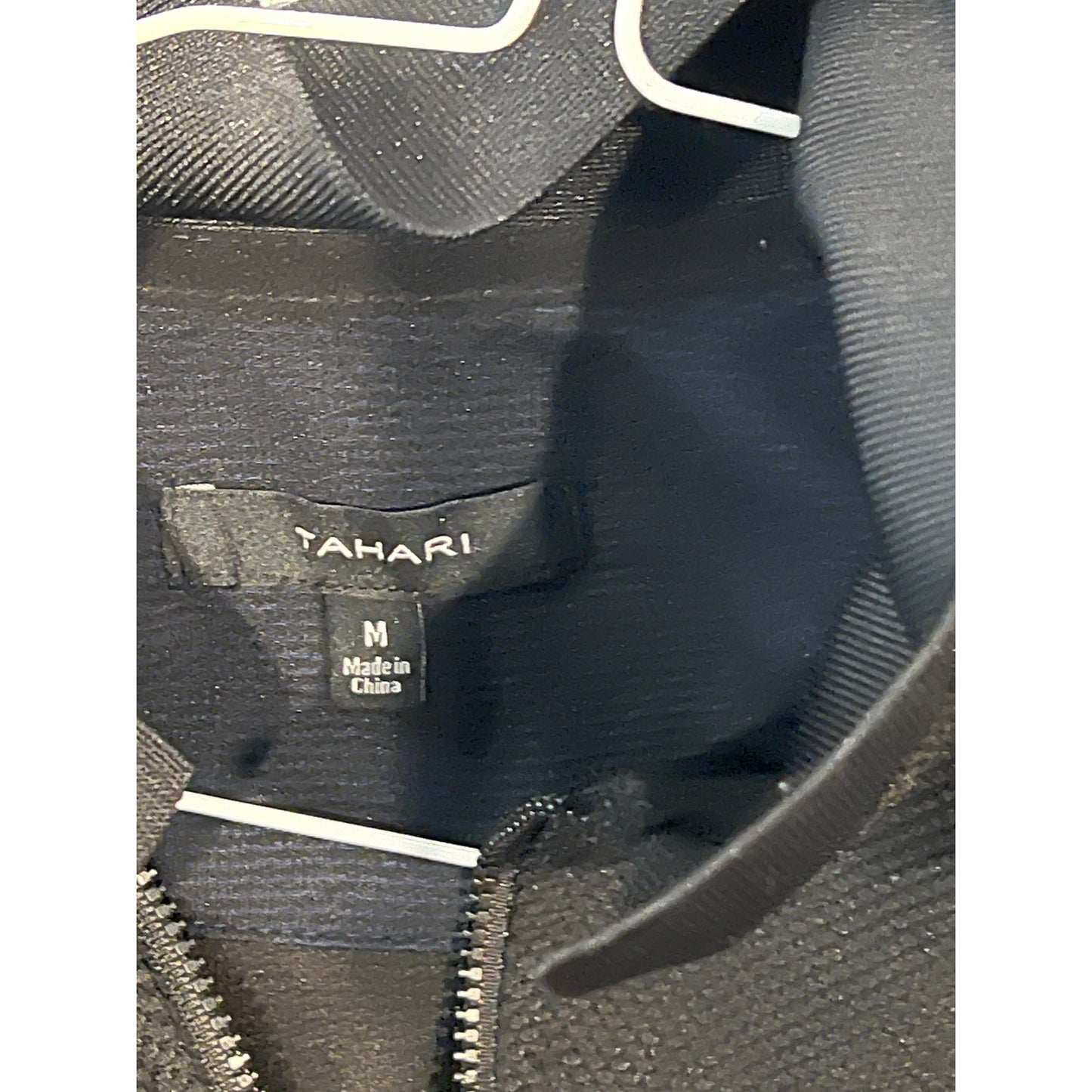 Tahari Black Quarter-Zip Performance Polo Shirt Mens Medium