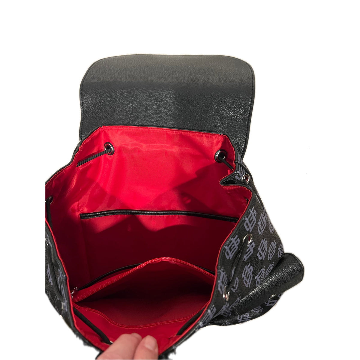 Designer Like Faux Leather Flap Top Backpack