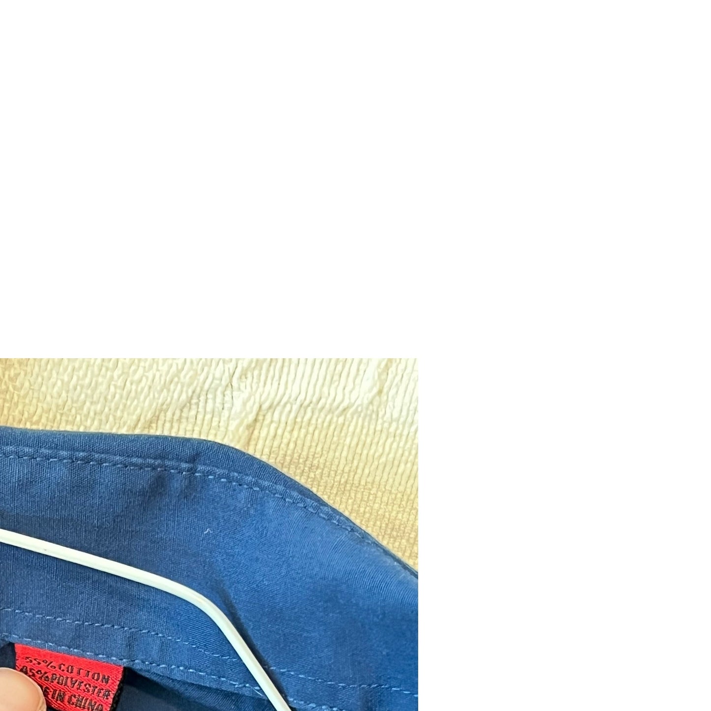 Camisa de vestir de manga larga azul de Bergamo New York para hombre, talla L