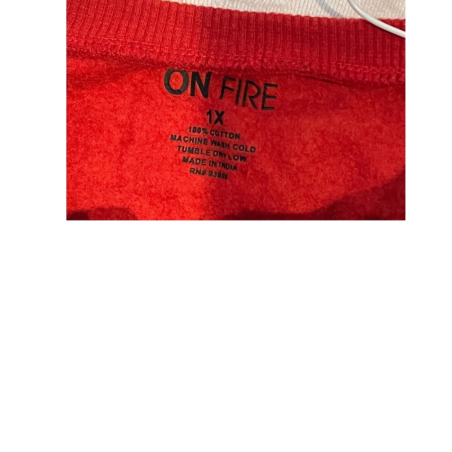On Fire Boss Cherry Red Crew Sweat Set Womans Plus 1X