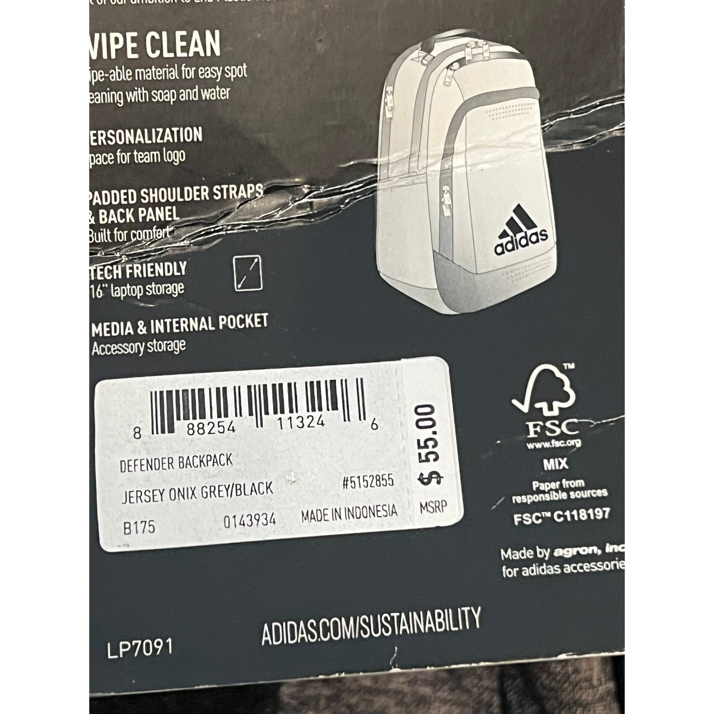 Adidas Defender 5 Backpack Gray Track Nationals