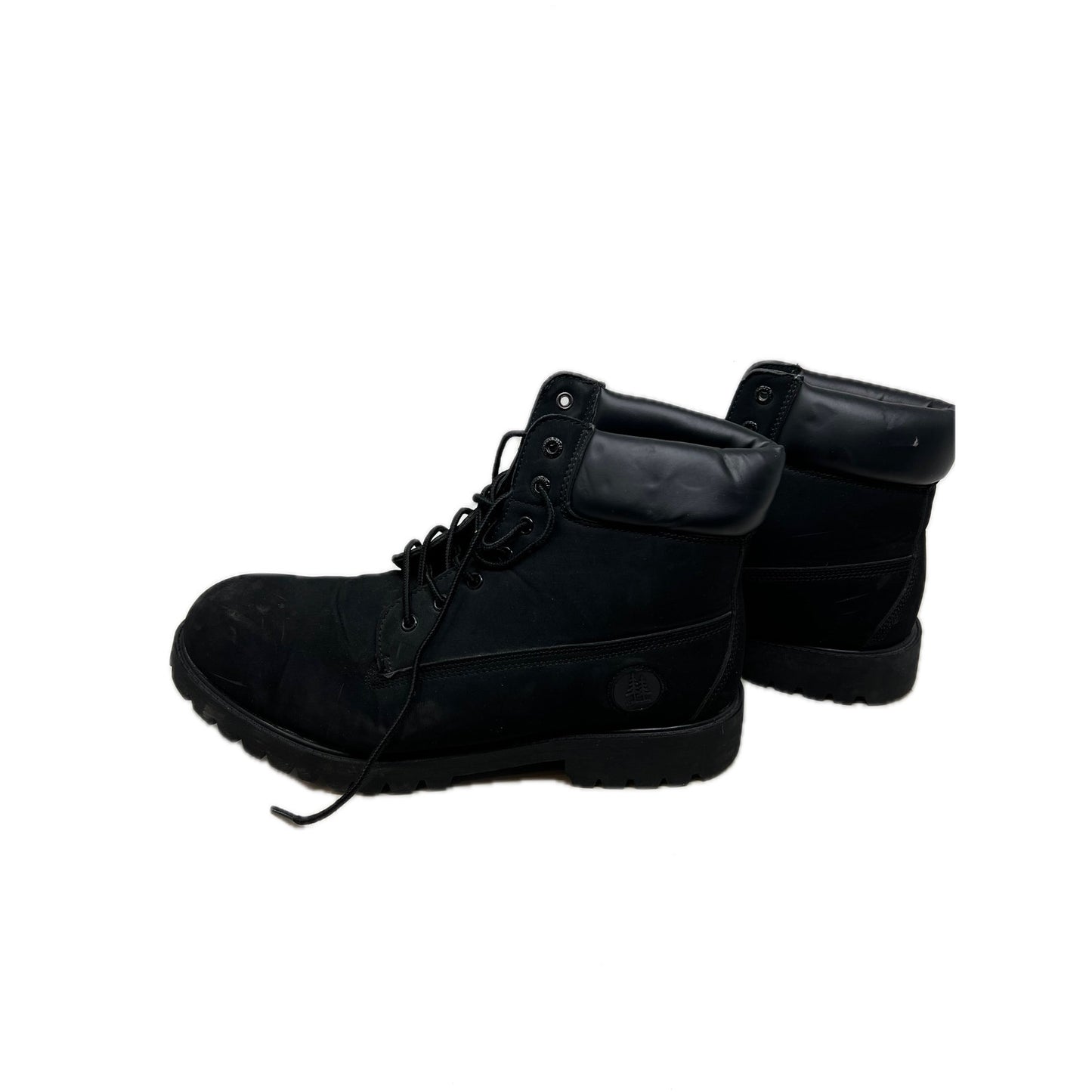Bass Brushed Leather Combat Black Boots Mens 13