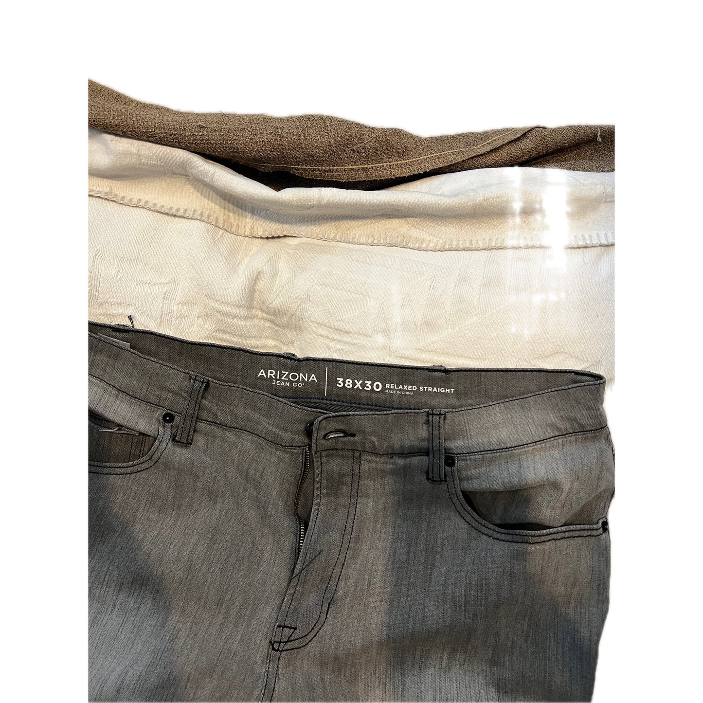 Arizona Jean coupe droite décontractée gris homme 38x30