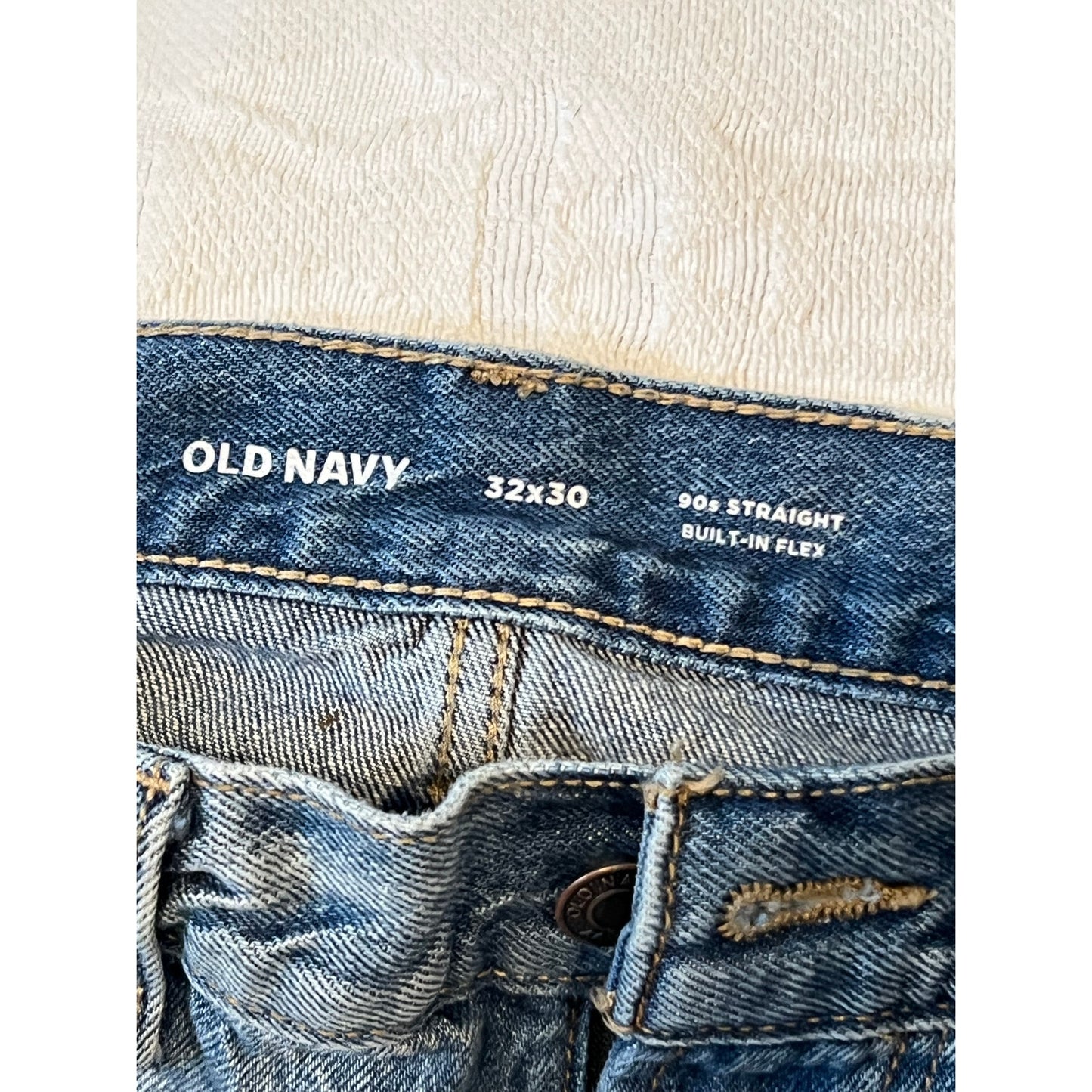 Jean droit Old Navy bleu années 90, homme 32x30