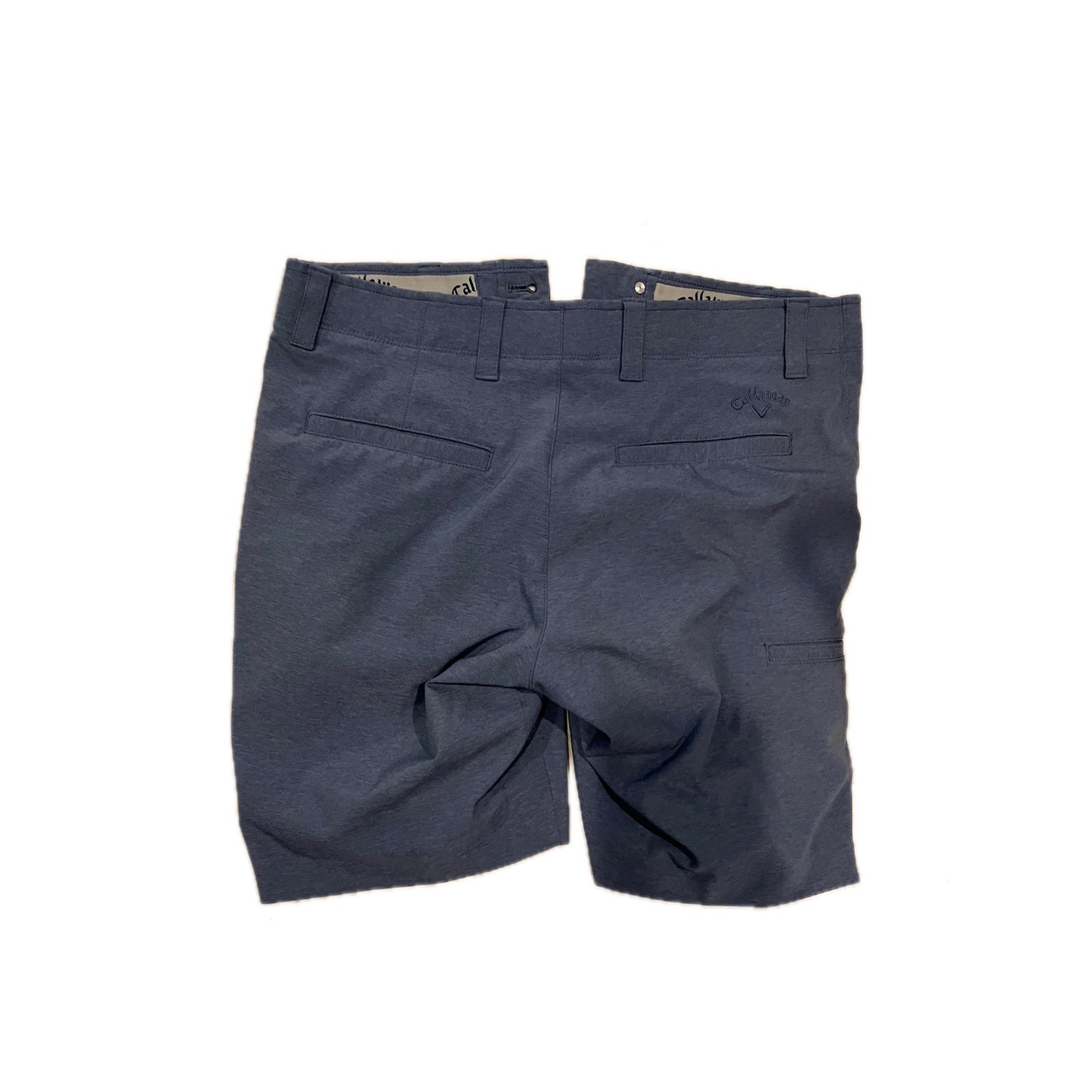 Callaway Gray Blue Flat Front Black Golf Shorts Mens W32