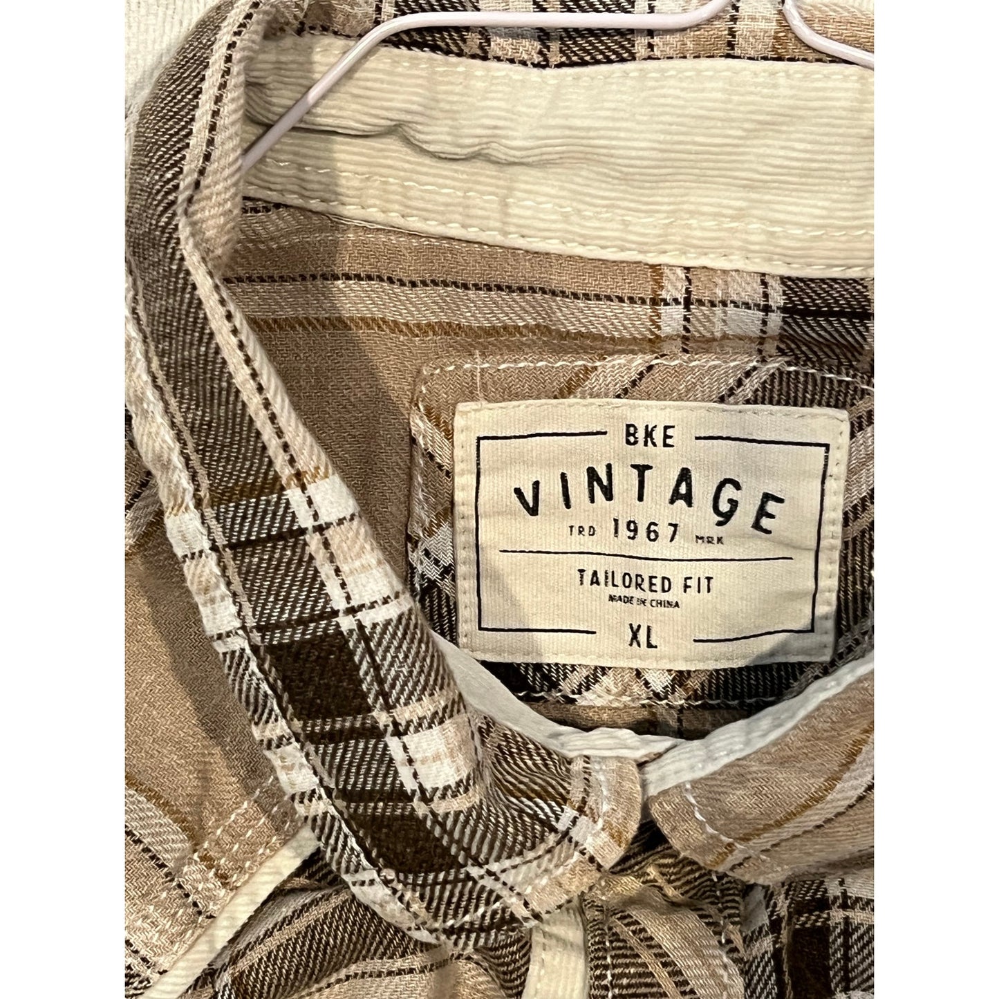 BKE Vintage Tailored Fit Long Slve Button Down Shirt Mens XL