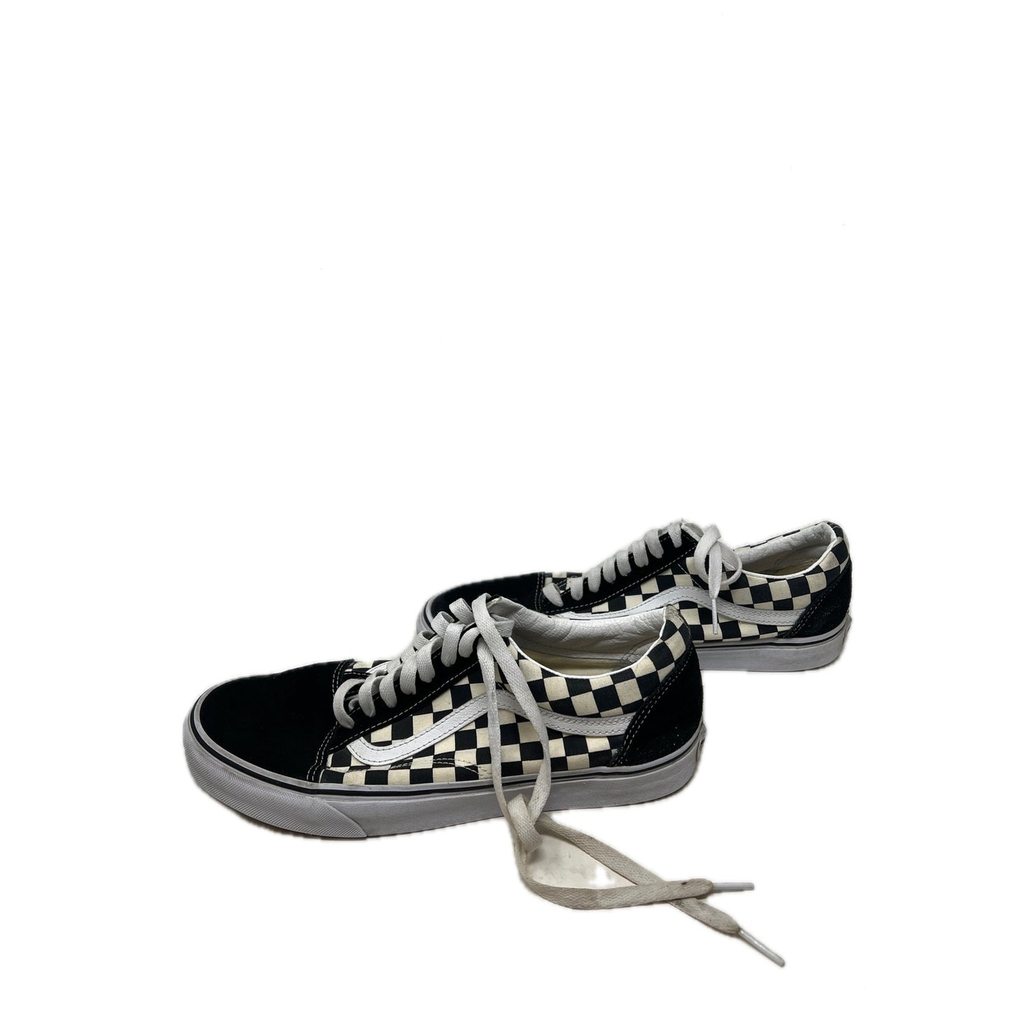 Vans White Black Checked Skate Shoes Mens 10.5 Womans 12
