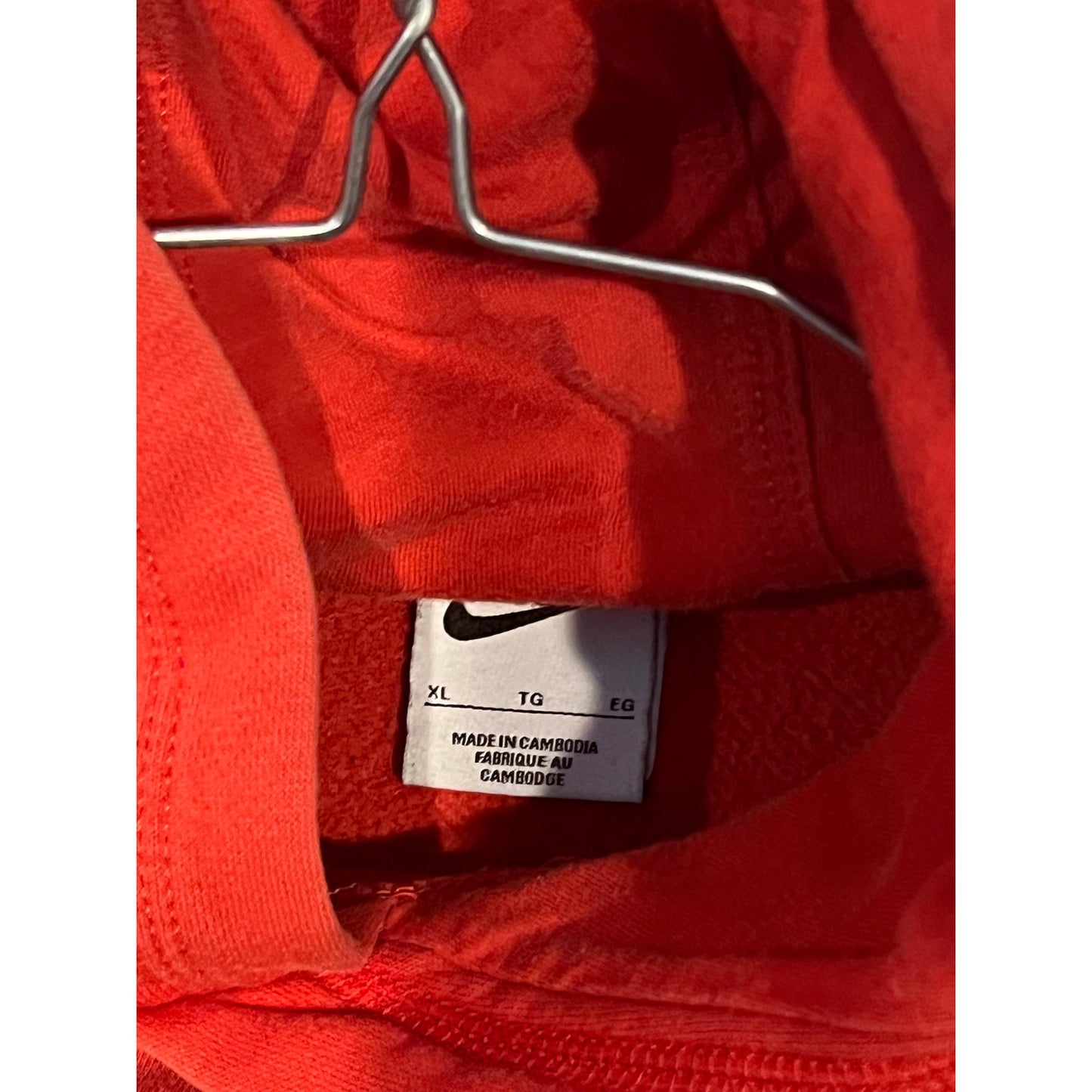 Nike Air Just Do It Red Pullover Hoodie Womans XL