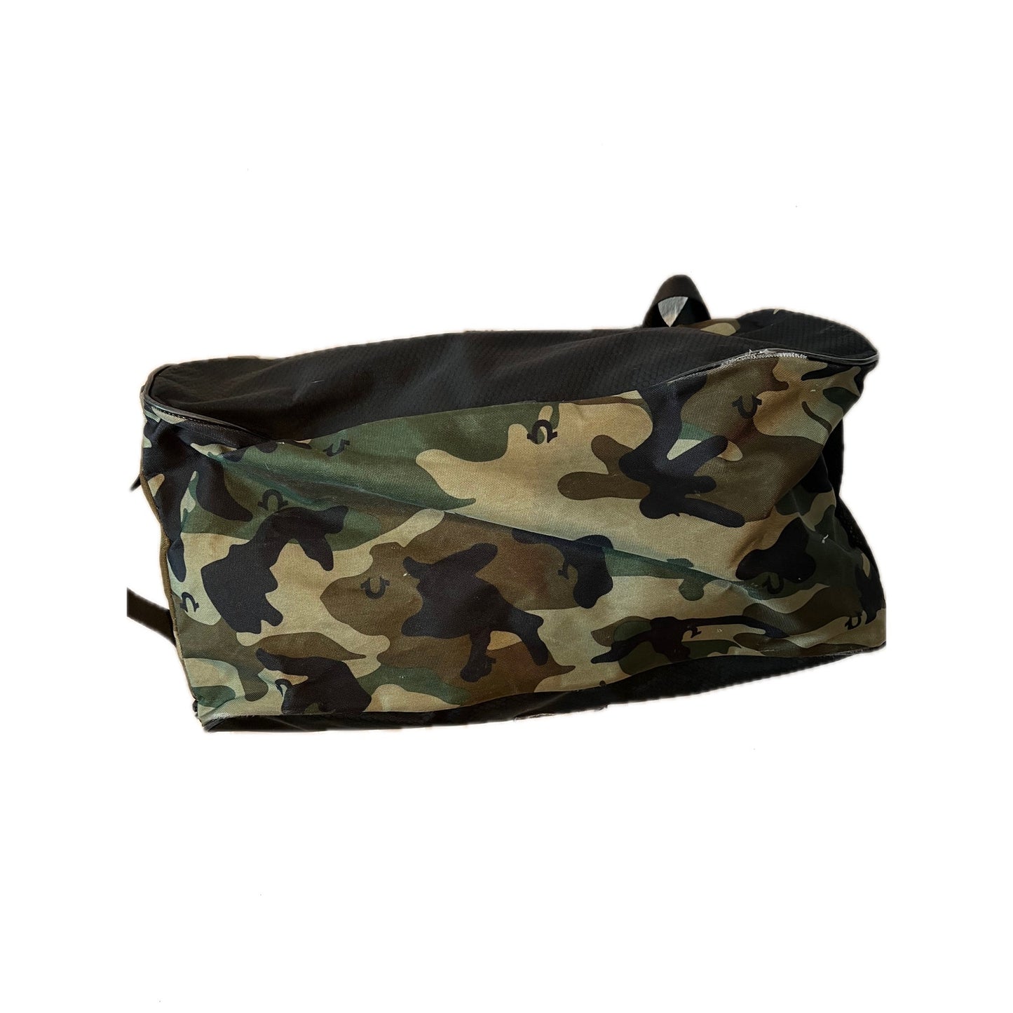 True Religion Green Black Camo Duffel Gym Bag 18"x10"x8"