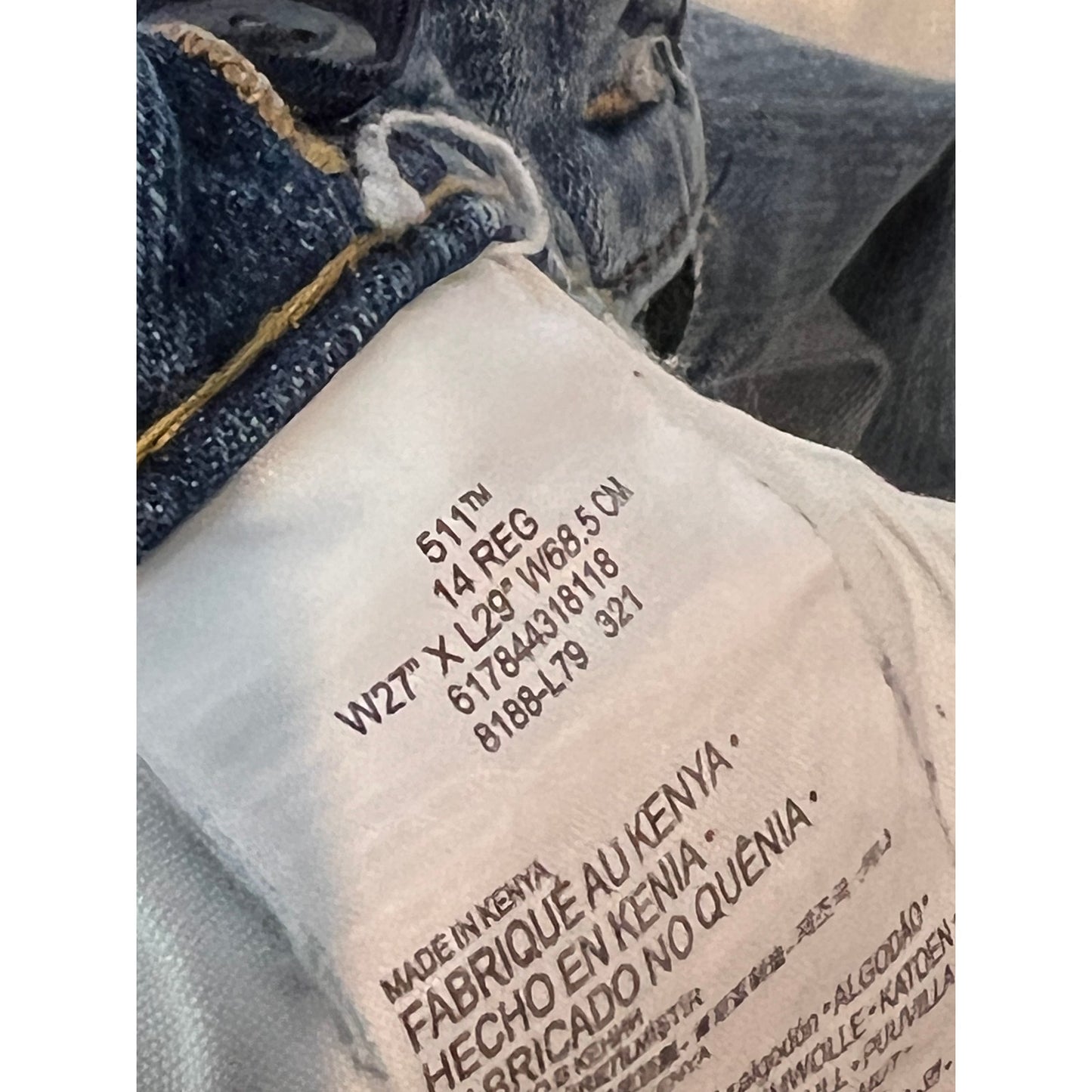 Levi's 511 Blue Jeans Slim Fit Womans 14Reg 27x29