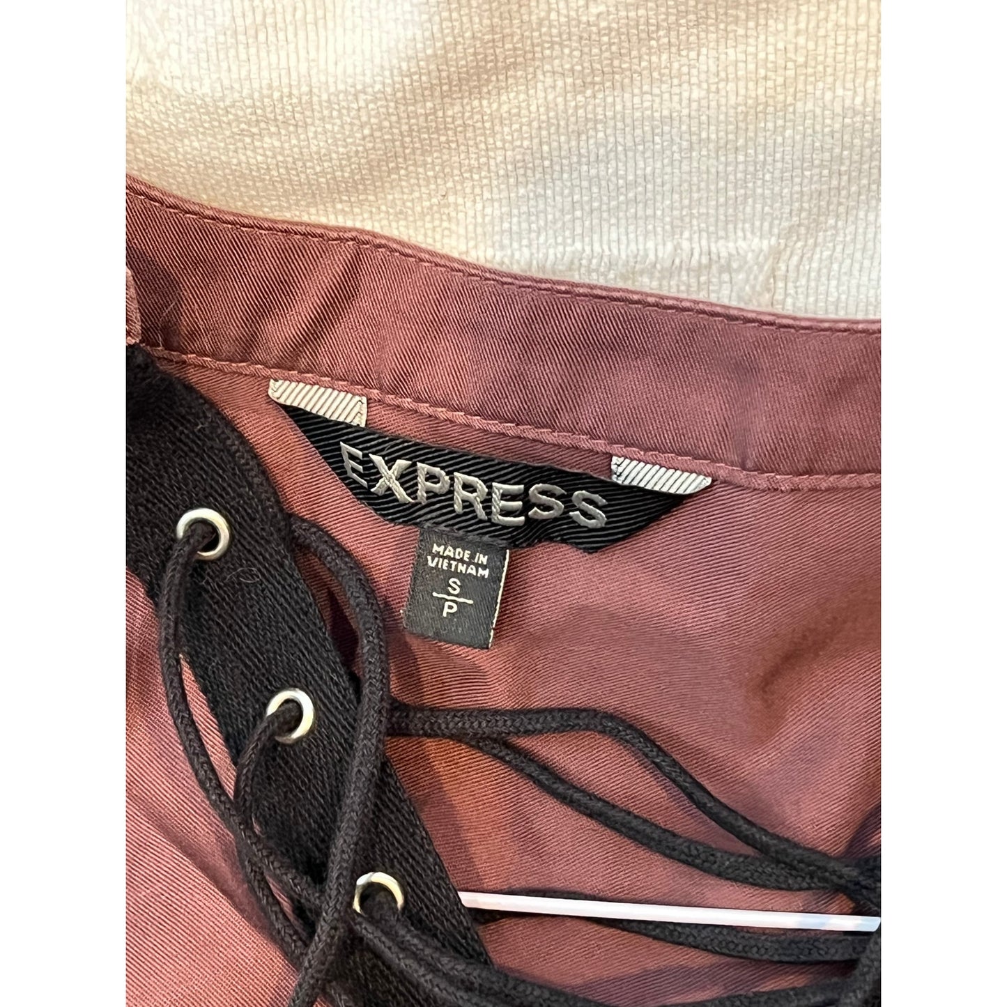 Chemisier marron/bourgogne entrecroisé pour femme taille S