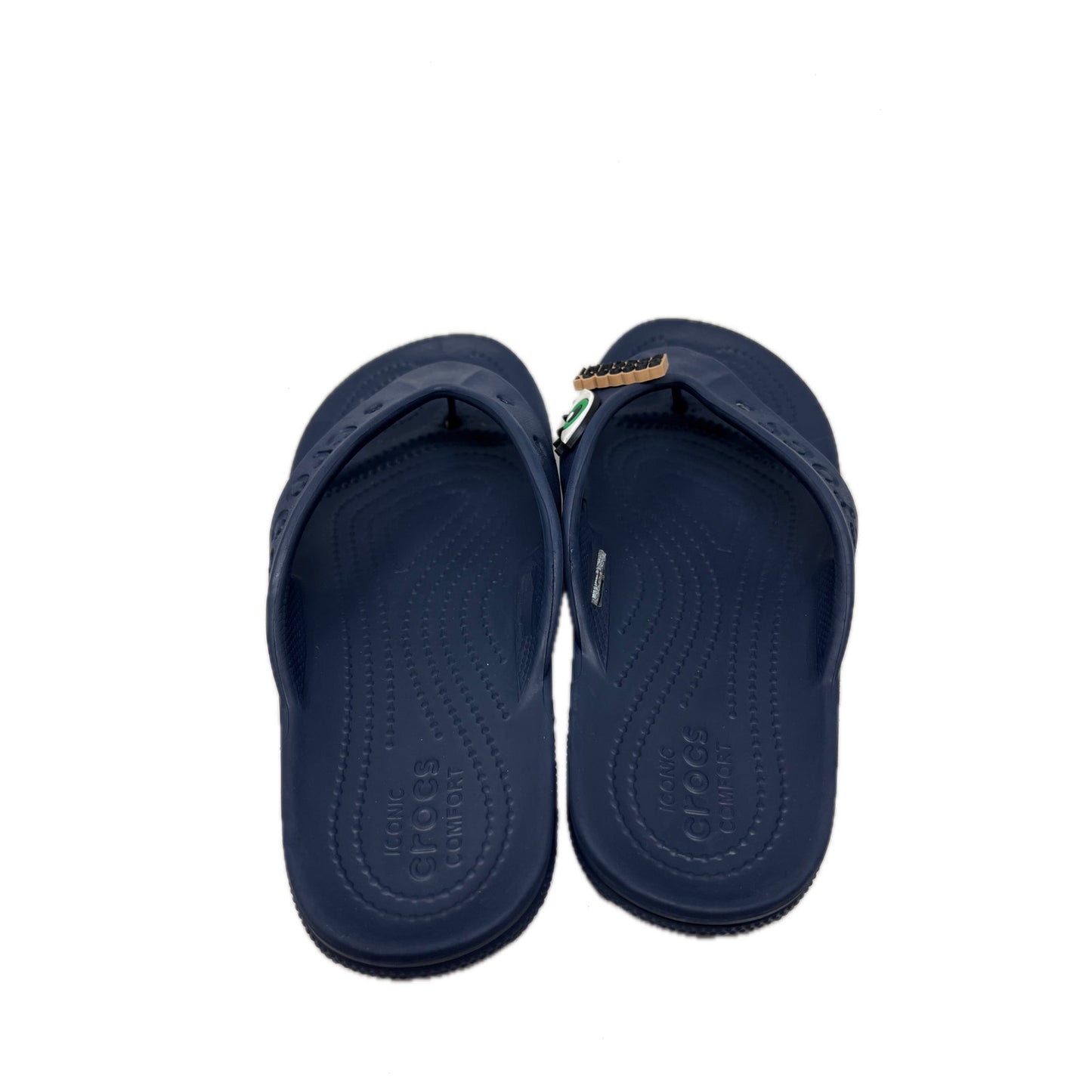 Crocs Blue Slides Flip Flops w/ Jibbitz Men's 6 Womans 8