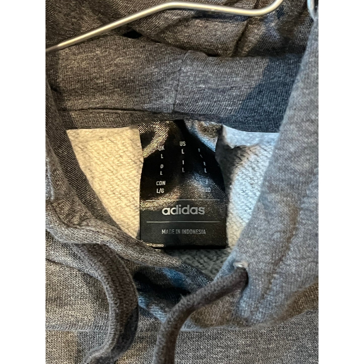 Adidas Charcoal Gray Pullover Hoodie Mens L