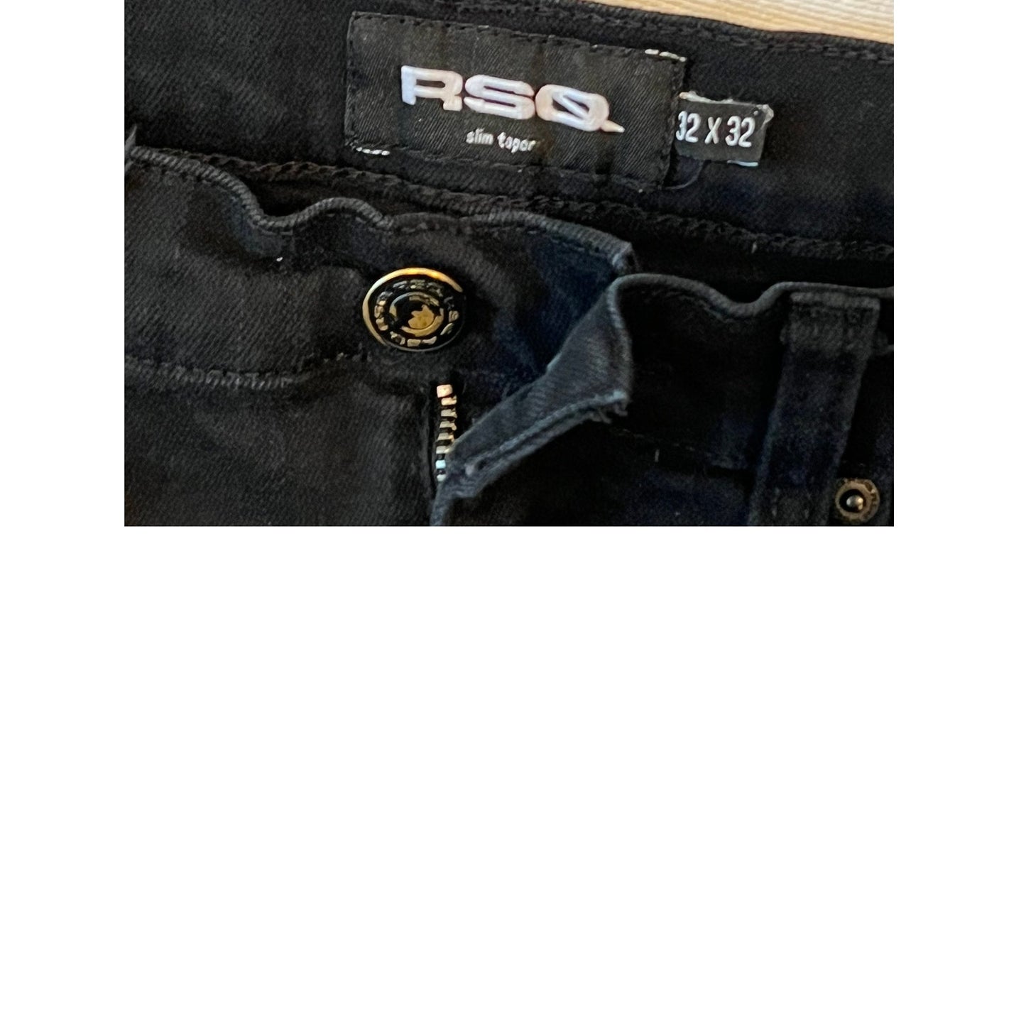 RSQ Taper Slim Black Jeans Mens 32x32