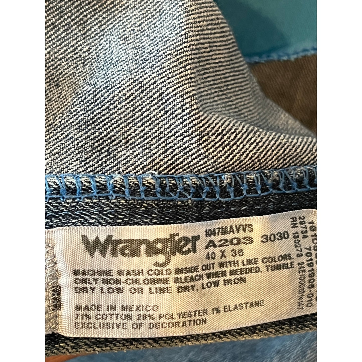 Wrangler 47 Regular Fit Cowboy Cut Blue Jeans Mens 40x36