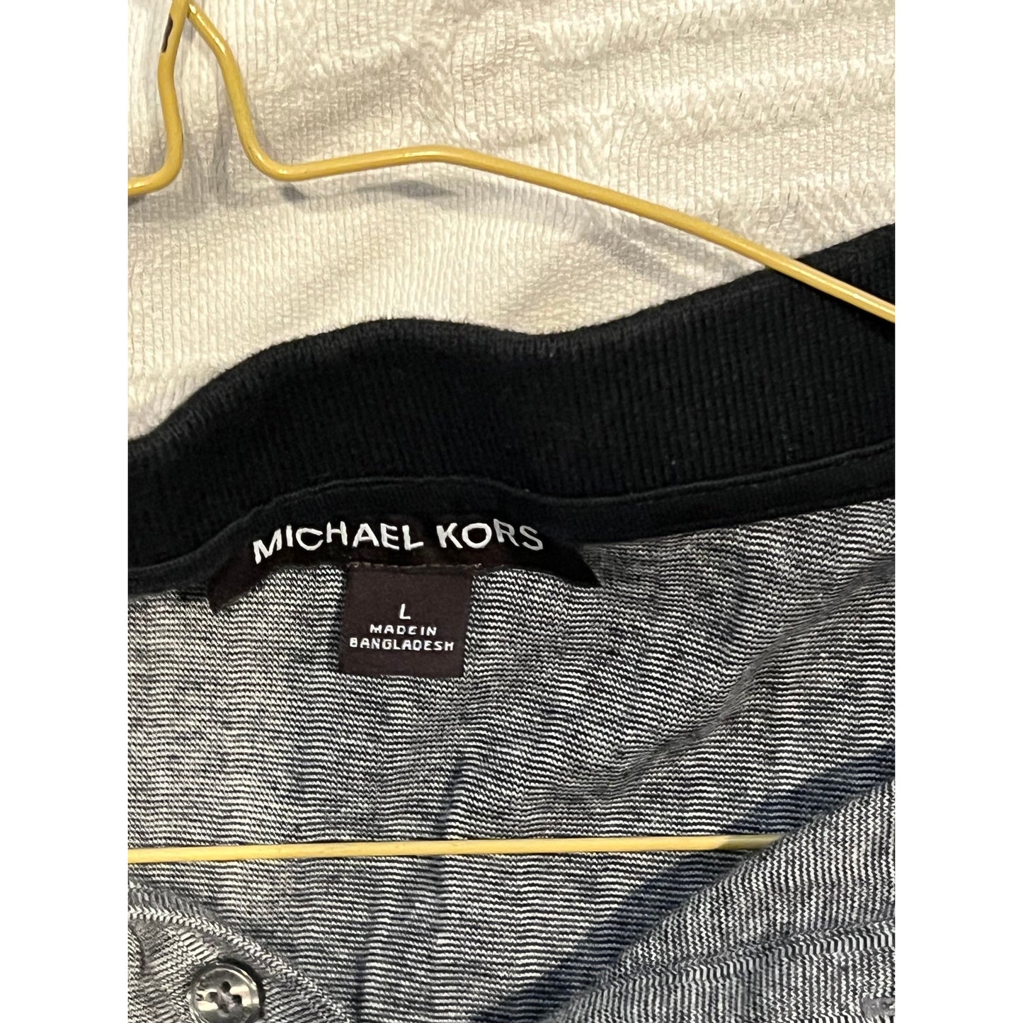 Michael Kors Gray BlackGolf Polo Shirt Mens Large