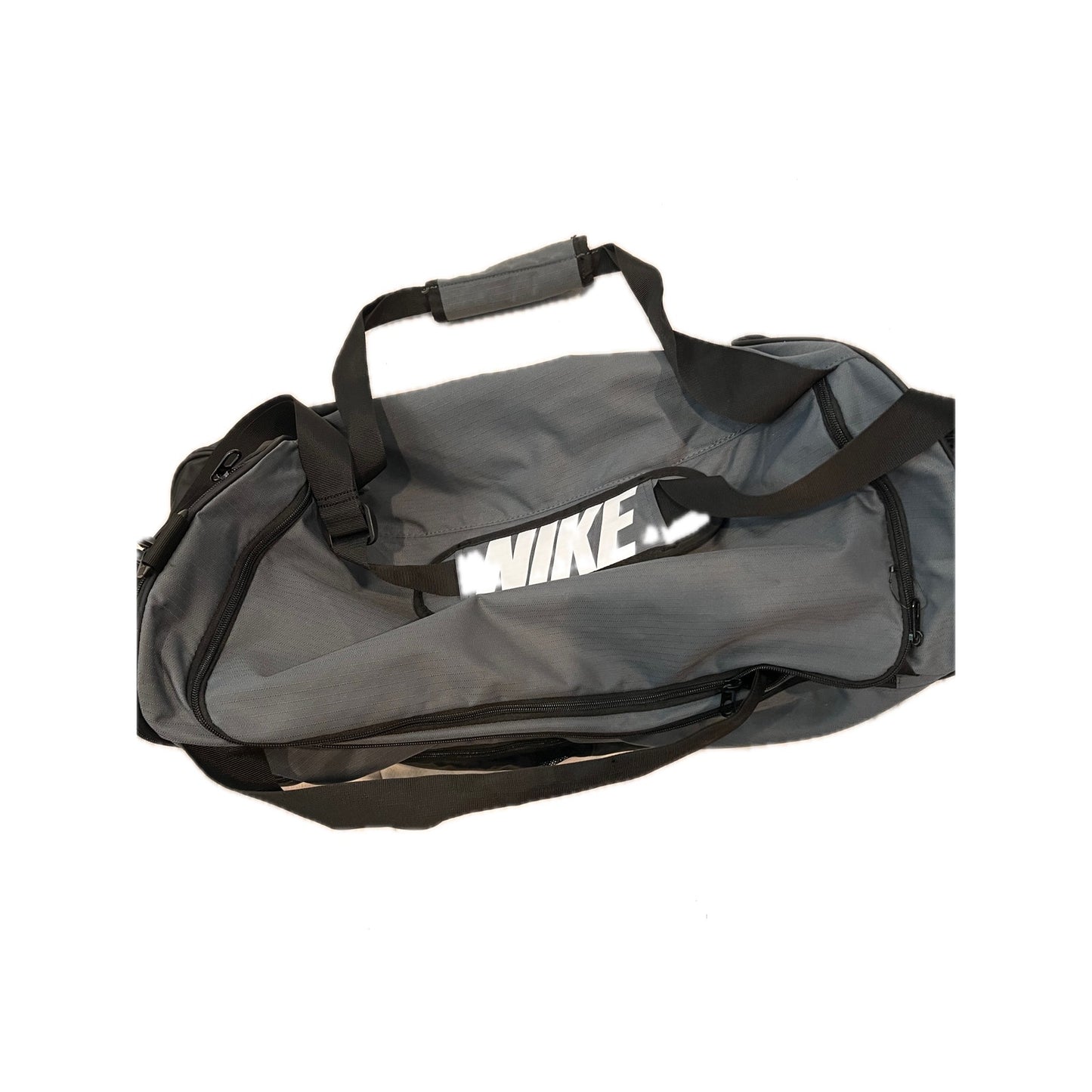 Nike Brasilia 9.5 Gray Black Medium 60L Duffel Gym Bag